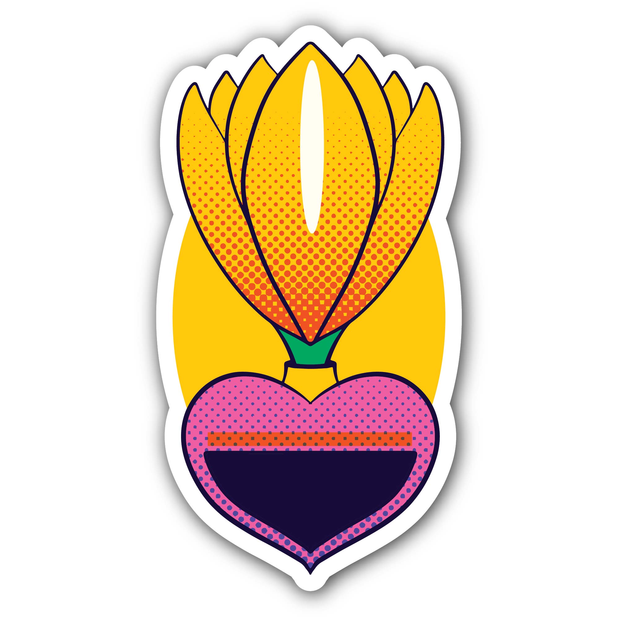 Flower Icon Sticker, Waterproof Vinyl Decal Sticker Indoor Or Outdoor 2 (Pieces) 3" and 5"