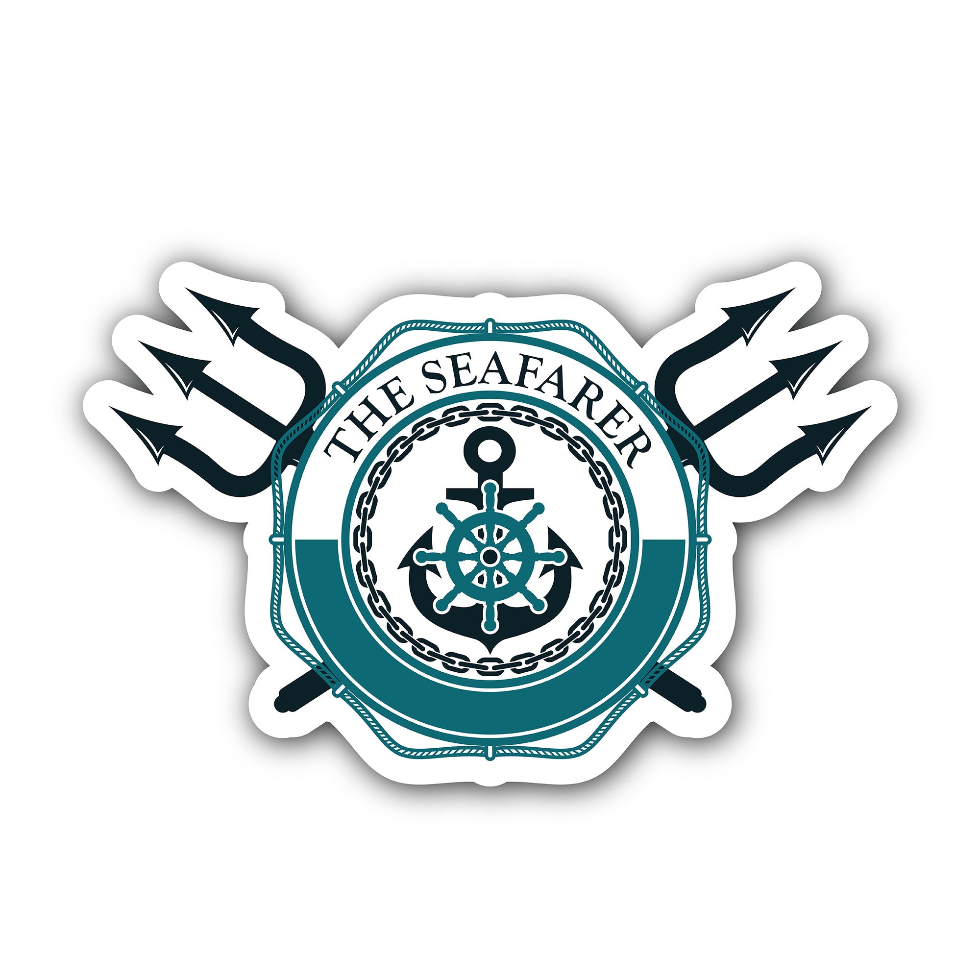 The Seafarer Sticker, Waterproof Vinyl Decal Sticker Indoor Or Outdoor 2 (Pieces) 3" and 5"