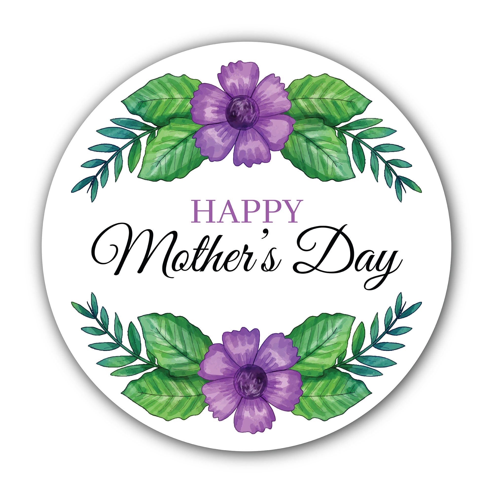 Mother's day greeting card with beautiful flowers background Sticker, Waterproof Vinyl Decal Sticker Indoor Or Outdoor 2 (Pieces) 3" and 5"