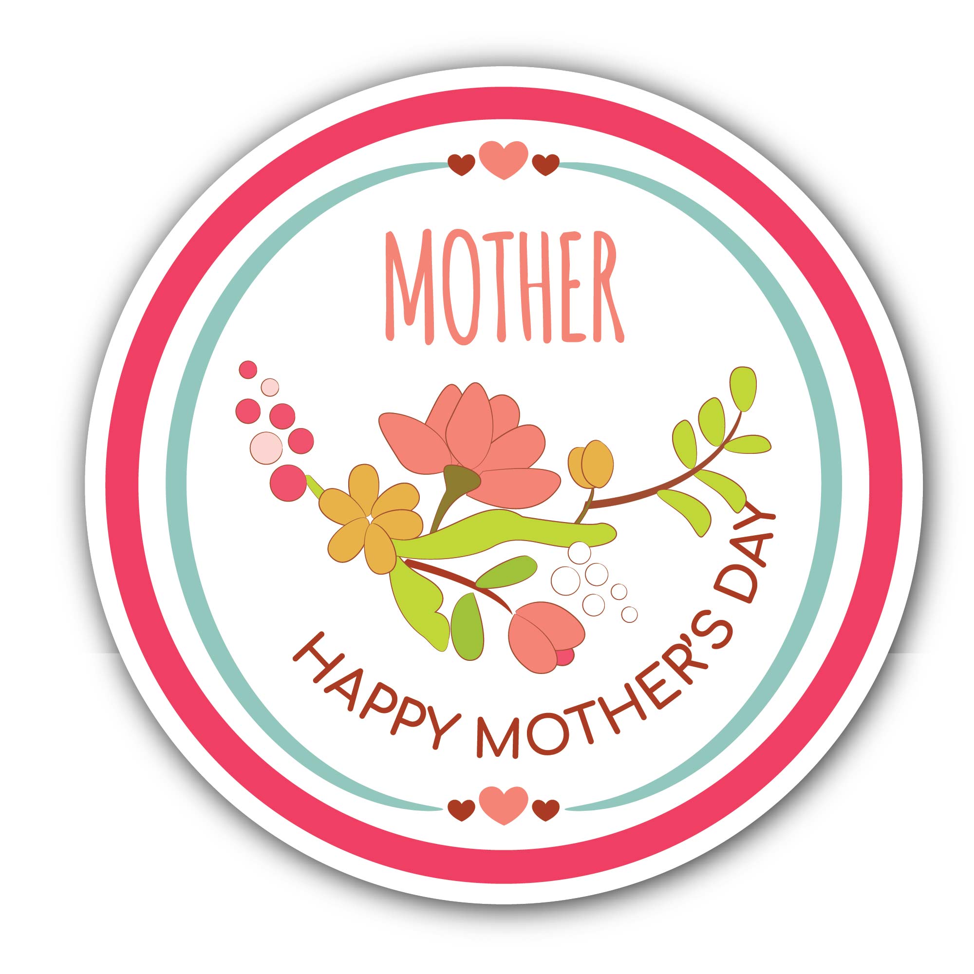 Mother’s Day message Sticker, Waterproof Vinyl Decal Sticker Indoor Or Outdoor 2 (Pieces) 3" and 5"