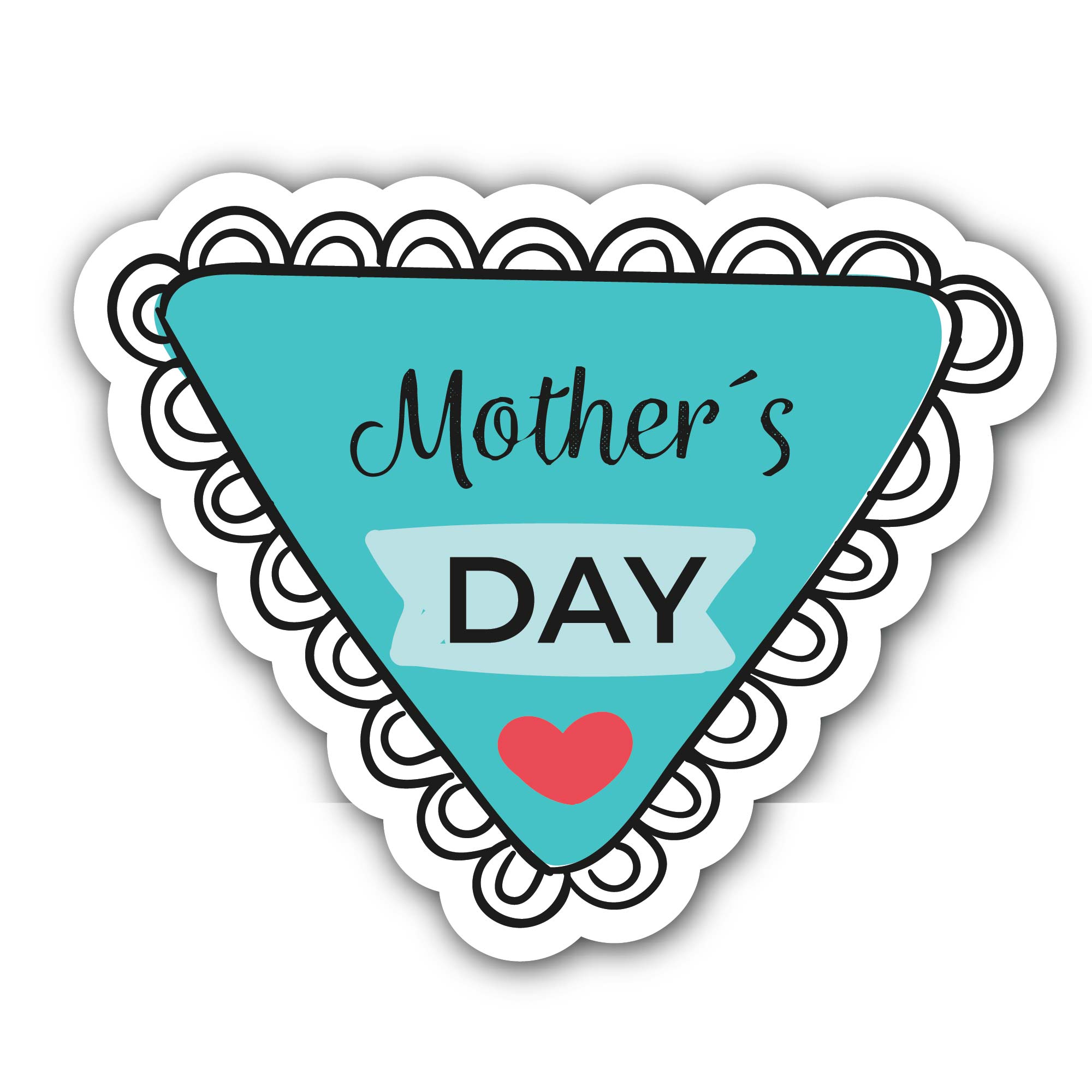 Mother's Day Triangle Frame Sticker, Waterproof Vinyl Decal Sticker Indoor Or Outdoor 2 (Pieces) 3" and 5"