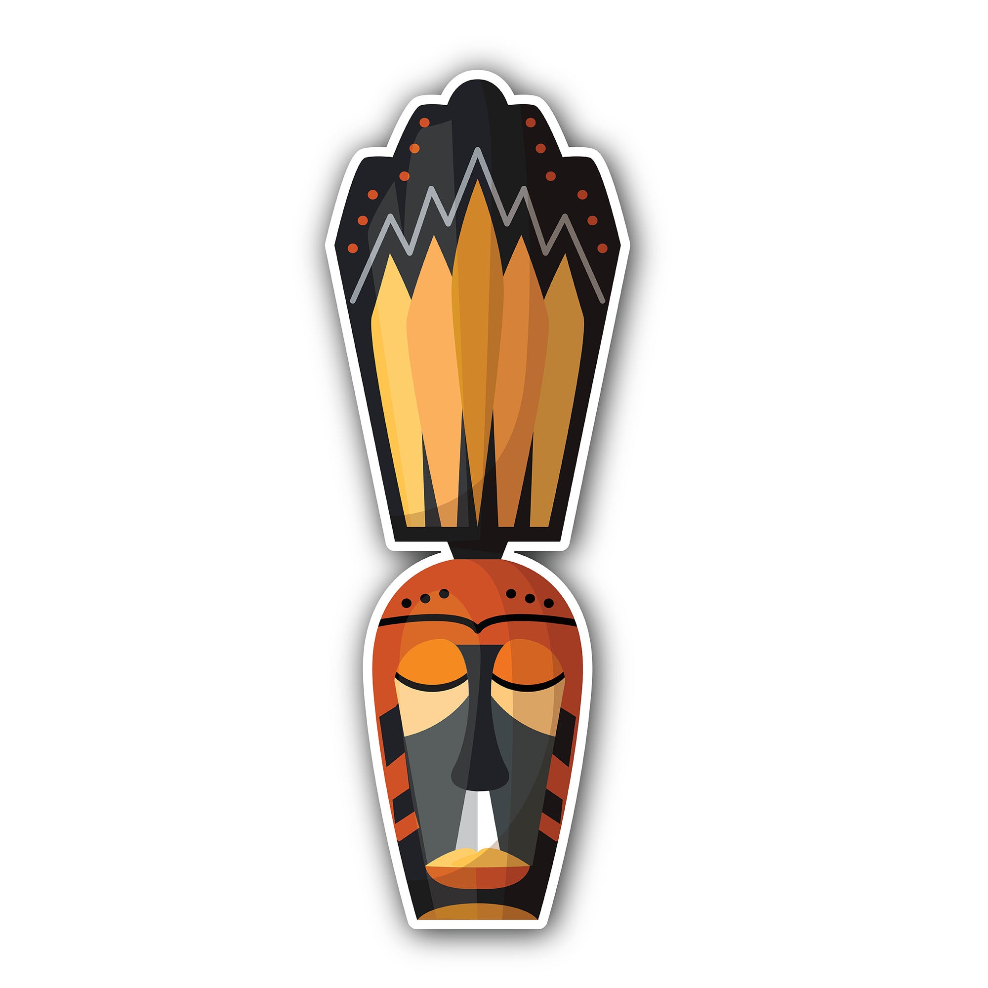 Mystical mask Sticker, Waterproof Vinyl Decal Sticker Indoor Or Outdoor 2 (Pieces) 3" and 5"