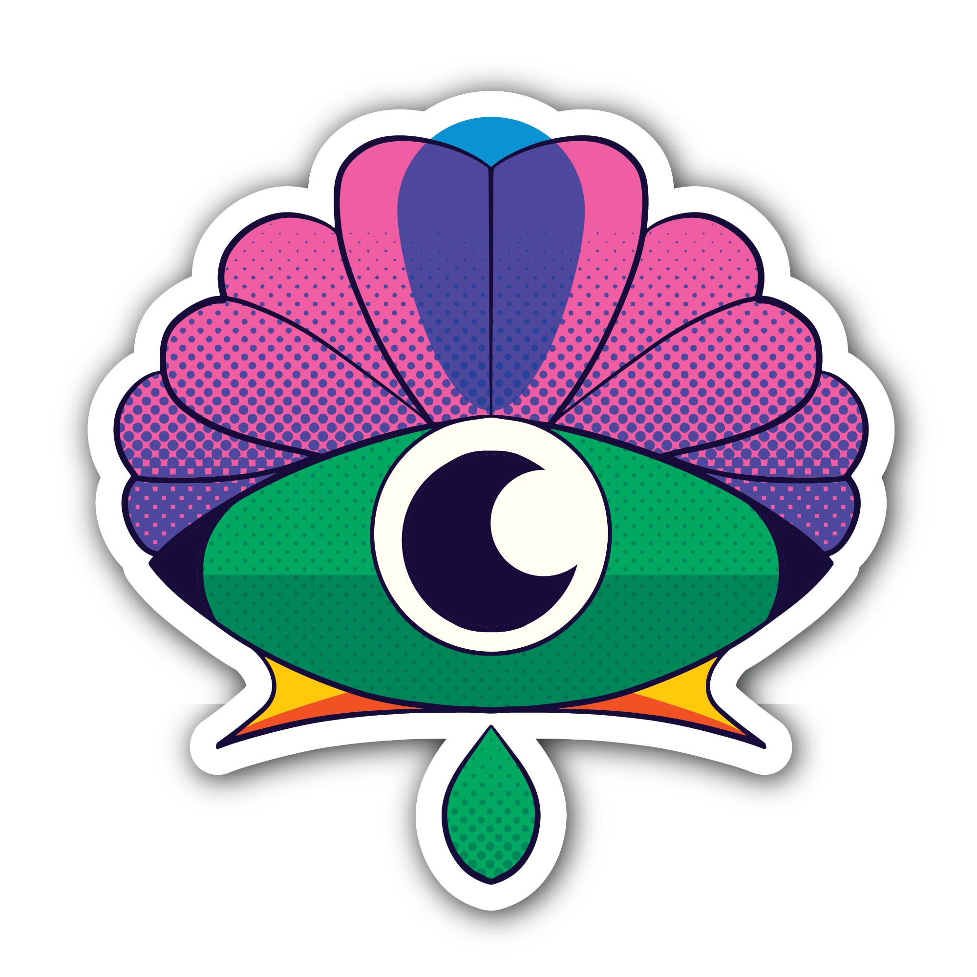 Floral Eye Sticker, Waterproof Vinyl Decal Sticker Indoor Or Outdoor 2 (Pieces) 3" and 5"