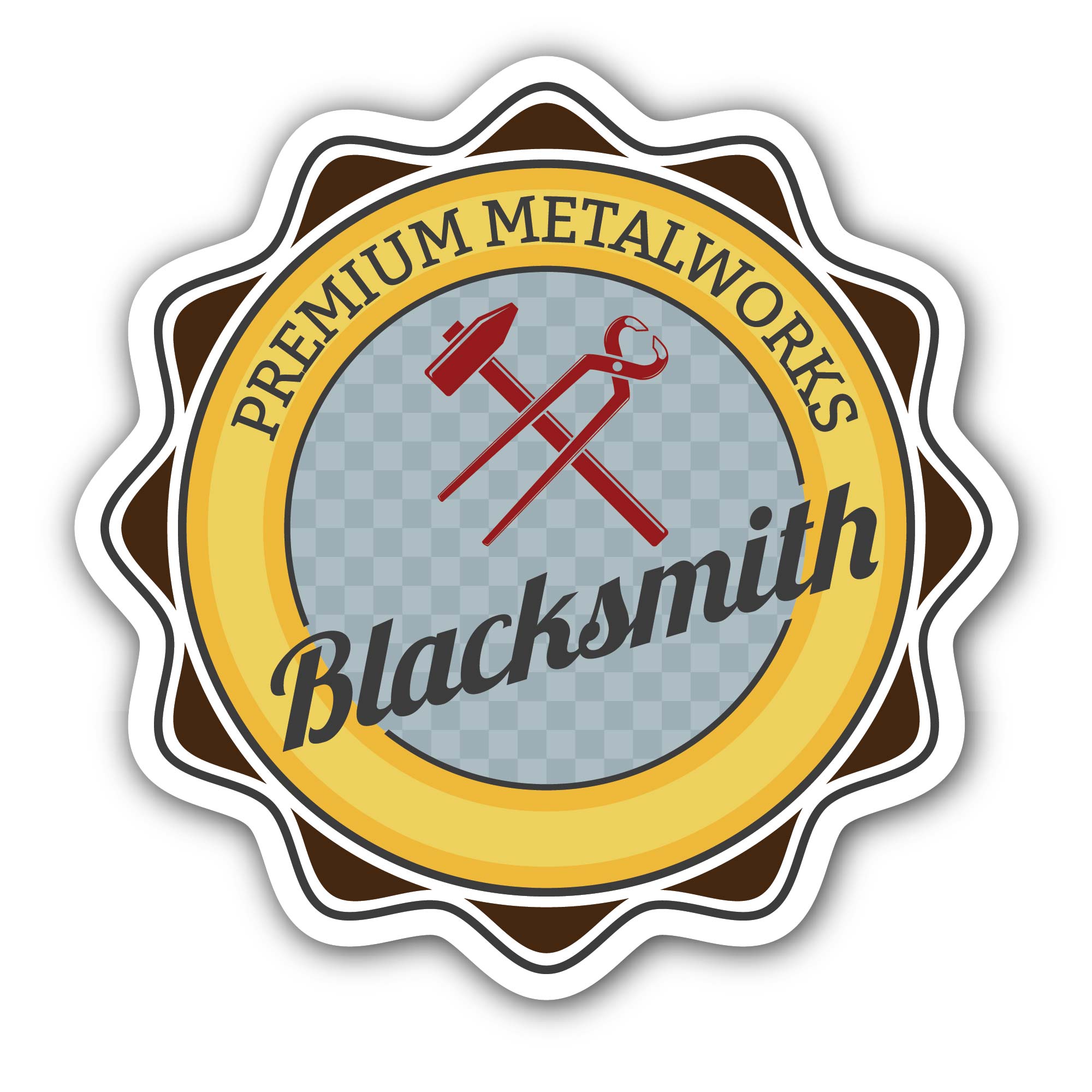 Blacksmith Logo Sticker, Waterproof Vinyl Decal Sticker Indoor Or Outdoor 2 (Pieces) 3" and 5"
