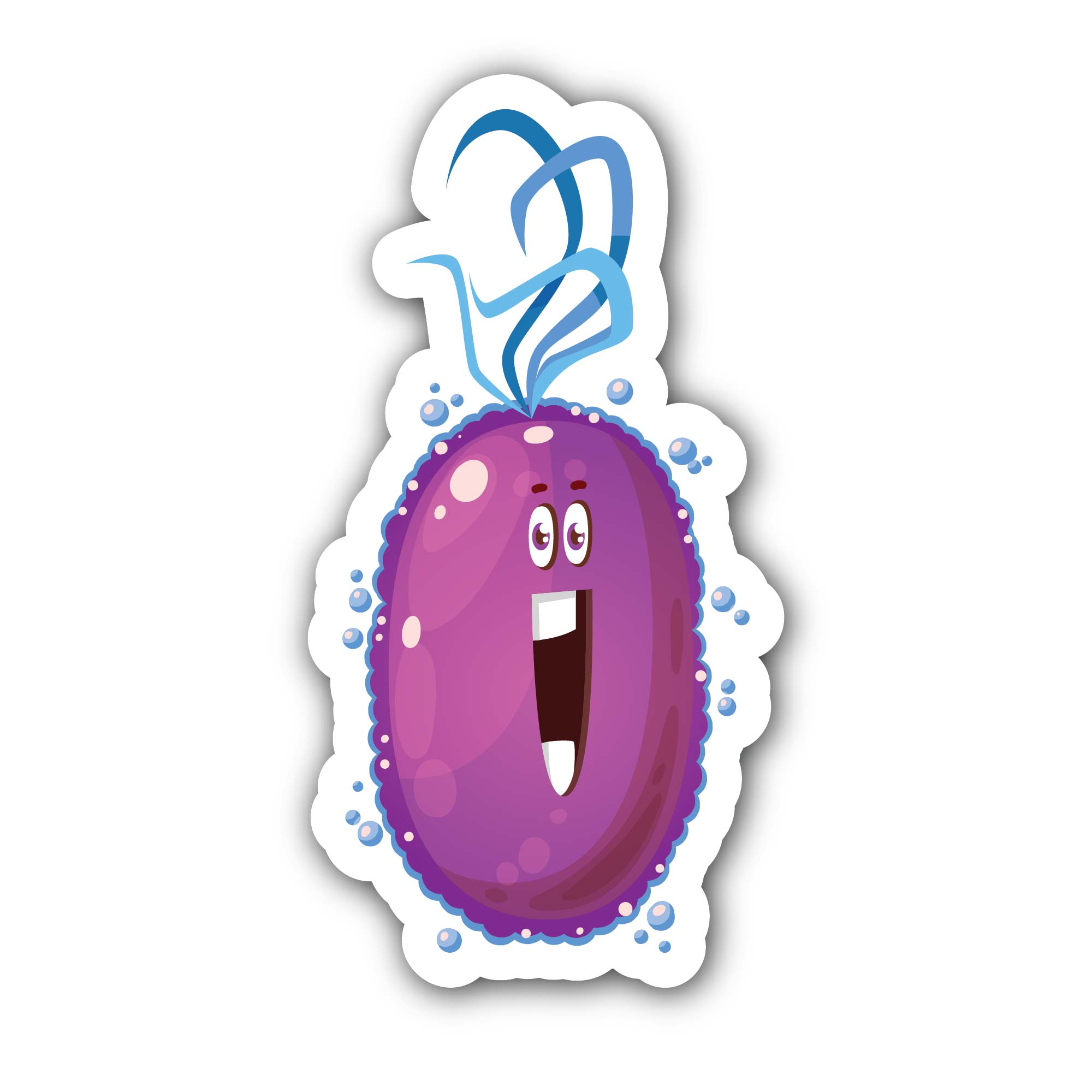 Oblong bacteria Sticker, Waterproof Vinyl Decal Sticker Indoor Or Outdoor 2 (Pieces) 3" and 5"