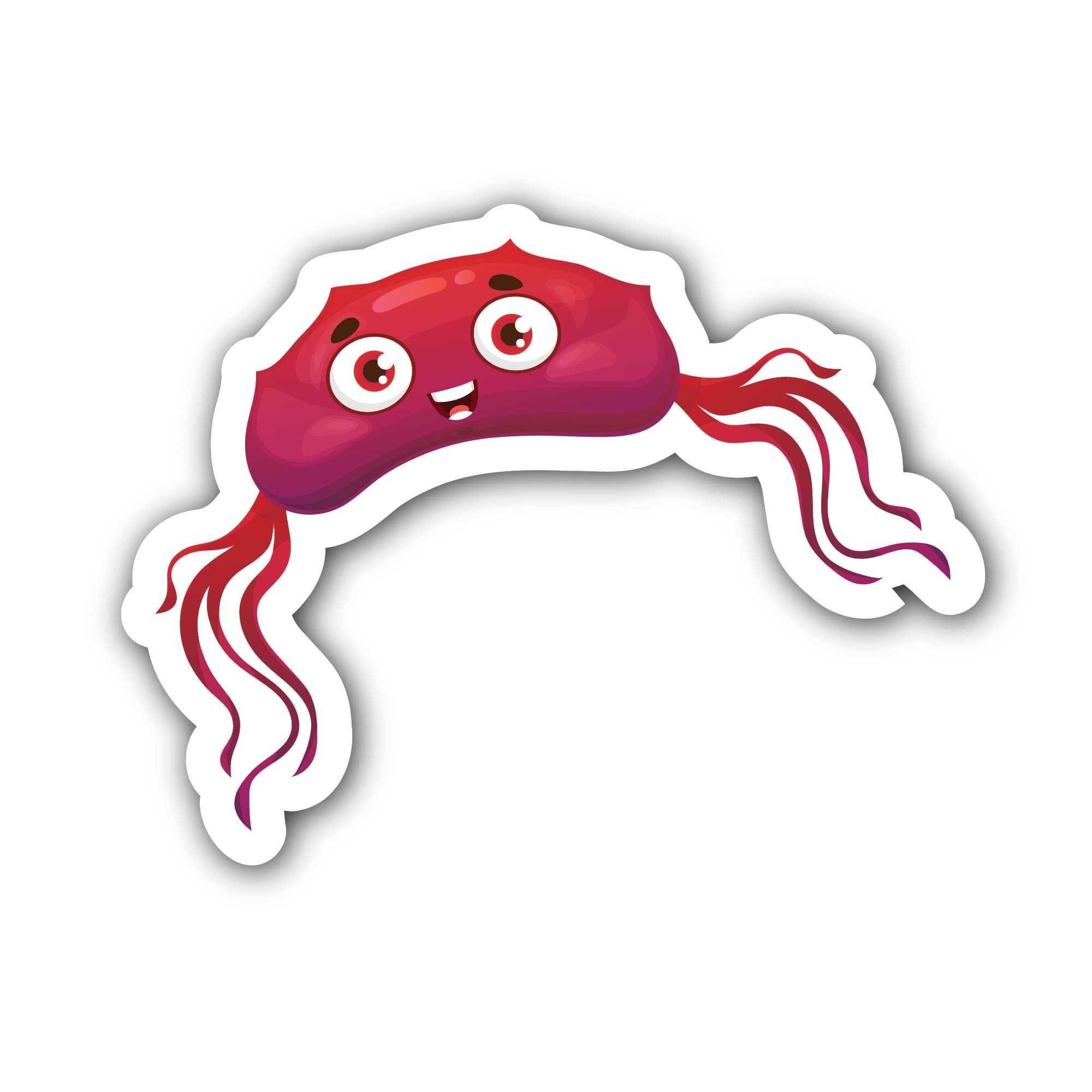 Bacteria virus funny Sticker, Waterproof Vinyl Decal Sticker Indoor Or Outdoor 2 (Pieces) 3" and 5"