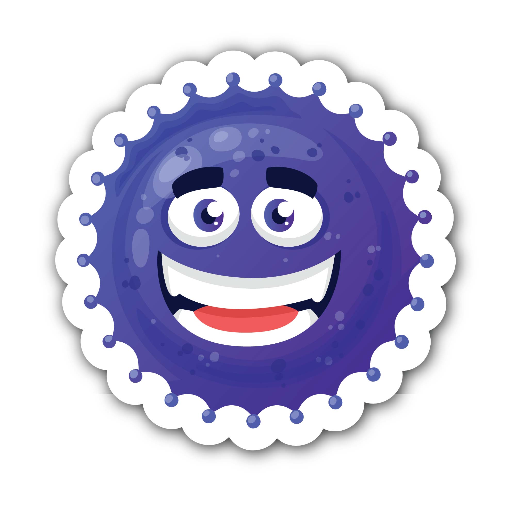 purple Bacteria virus Sticker, Waterproof Vinyl Decal Sticker Indoor Or Outdoor 2 (Pieces) 3" and 5"