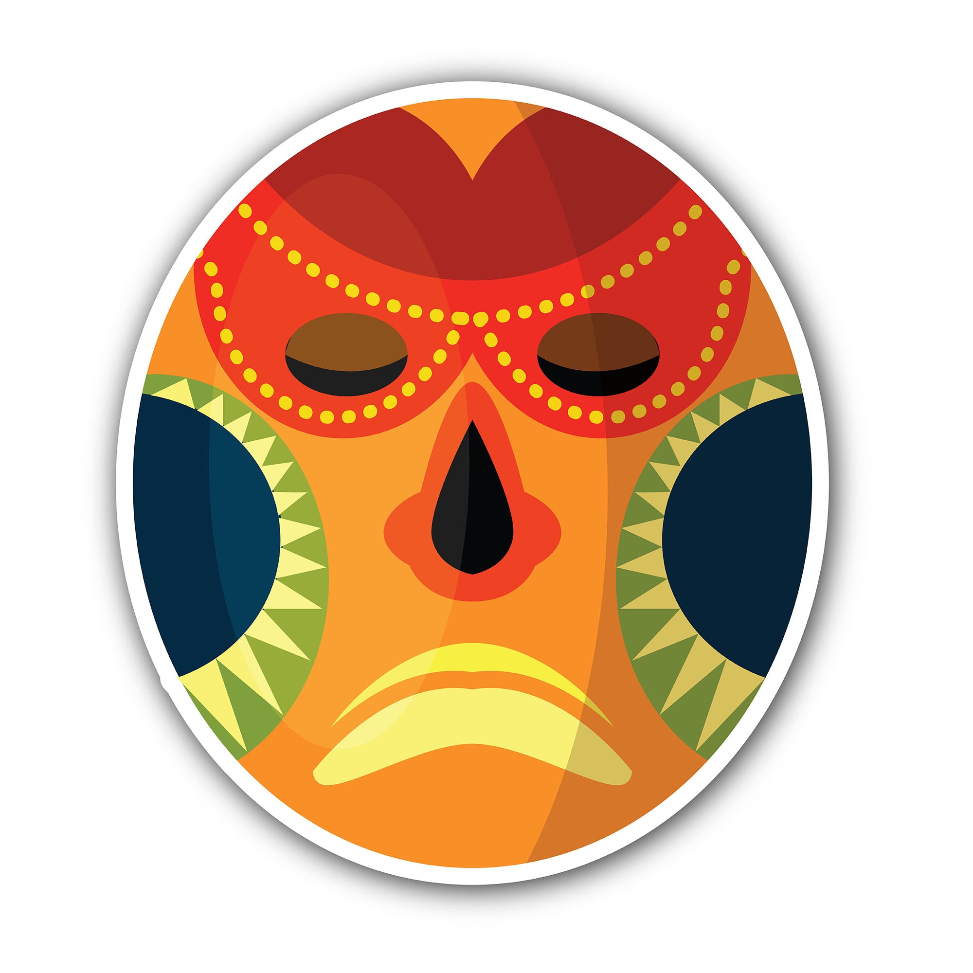 Vector African mask Sticker, Waterproof Vinyl Decal Sticker Indoor Or Outdoor 2 (Pieces) 3" and 5"