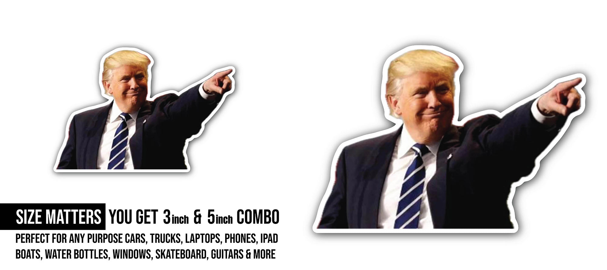 Donald Trump Father Sticker, Waterproof Vinyl Decal Sticker Indoor Or Outdoor 2 (Pieces) 3" and 5"