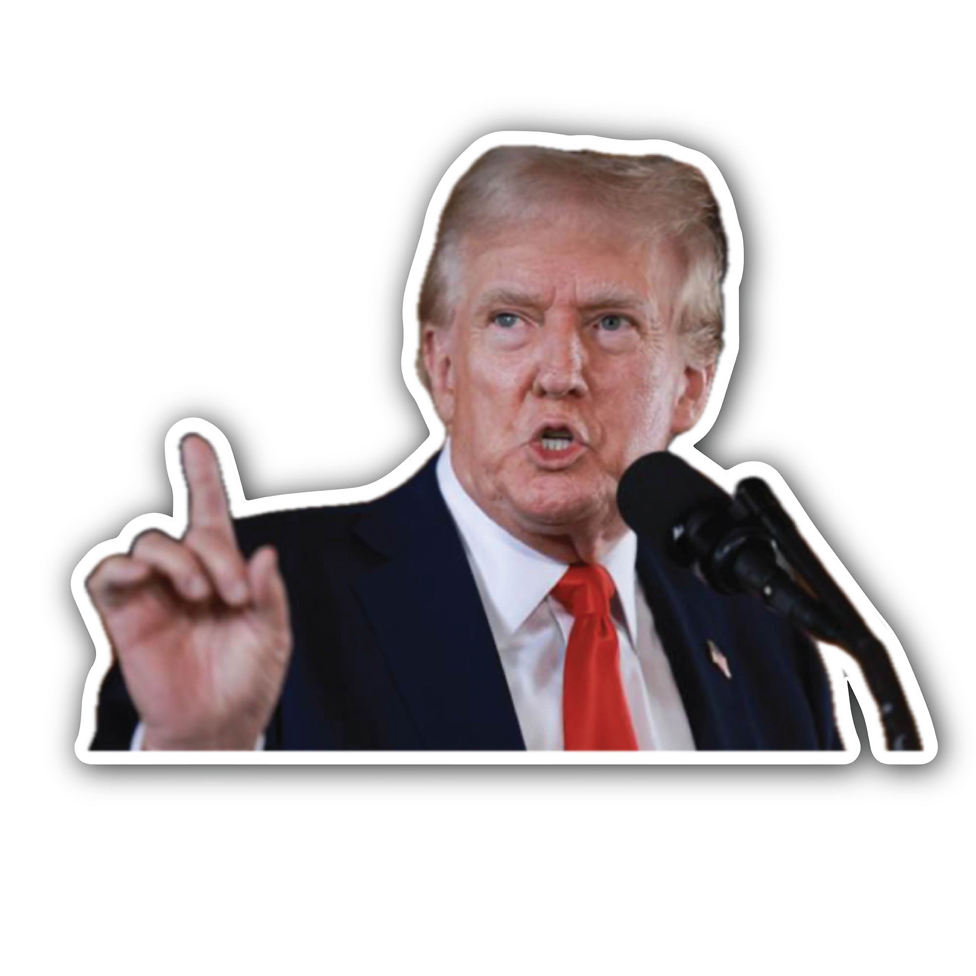Trump speaking Sticker, Waterproof Vinyl Decal Sticker Indoor Or Outdoor 2 (Pieces) 3" and 5"
