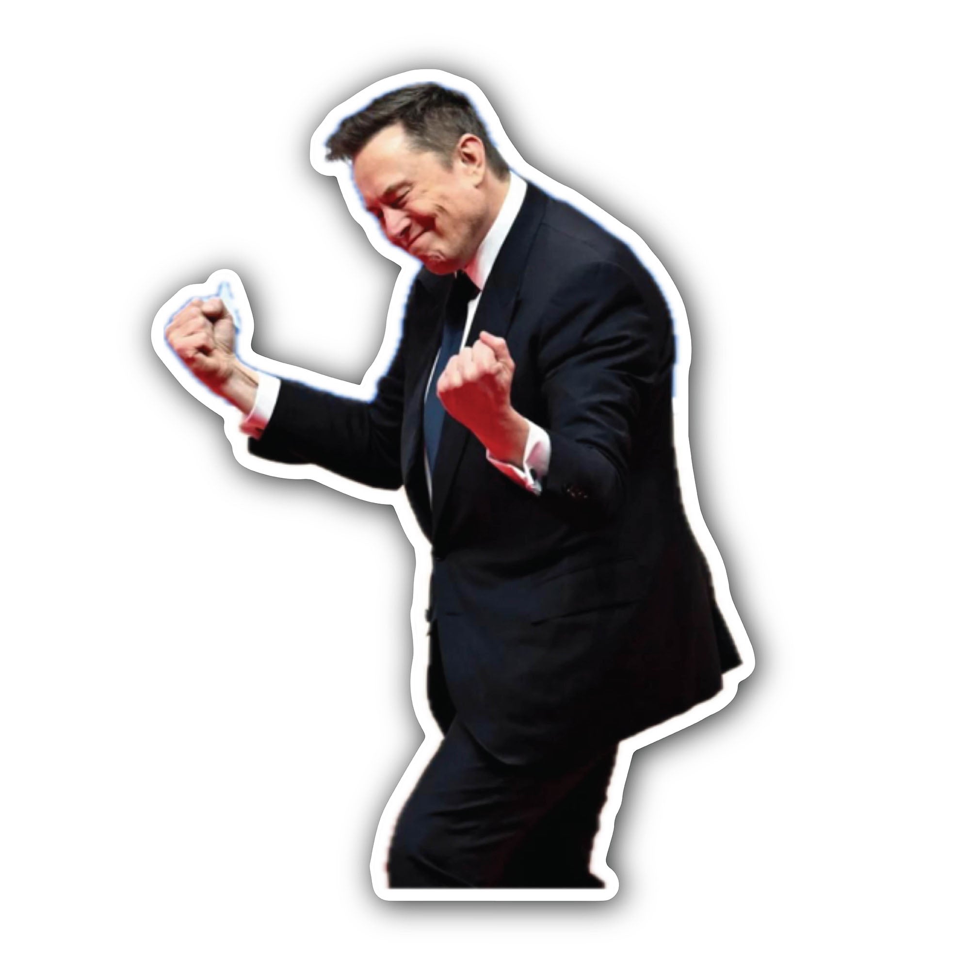 Elon Musk Dancing Sticker, Waterproof Vinyl Decal Sticker Indoor Or Outdoor 2 (Pieces) 3" and 5"