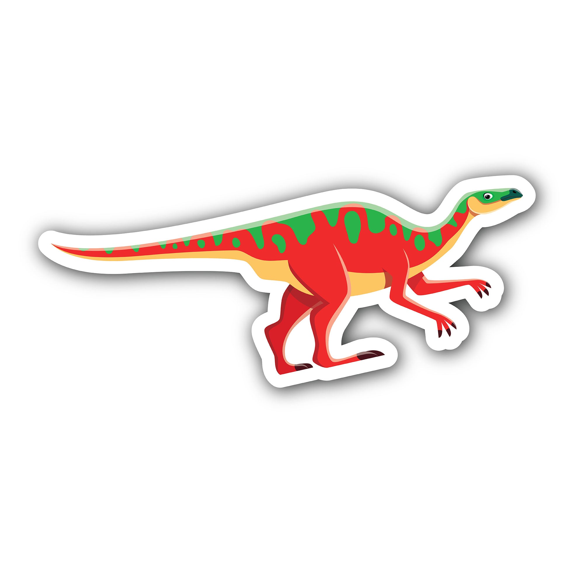 Cartoon Anatotitan dinosaur Sticker, Waterproof Vinyl Decal Sticker Indoor Or Outdoor 2 (Pieces) 3" and 5"