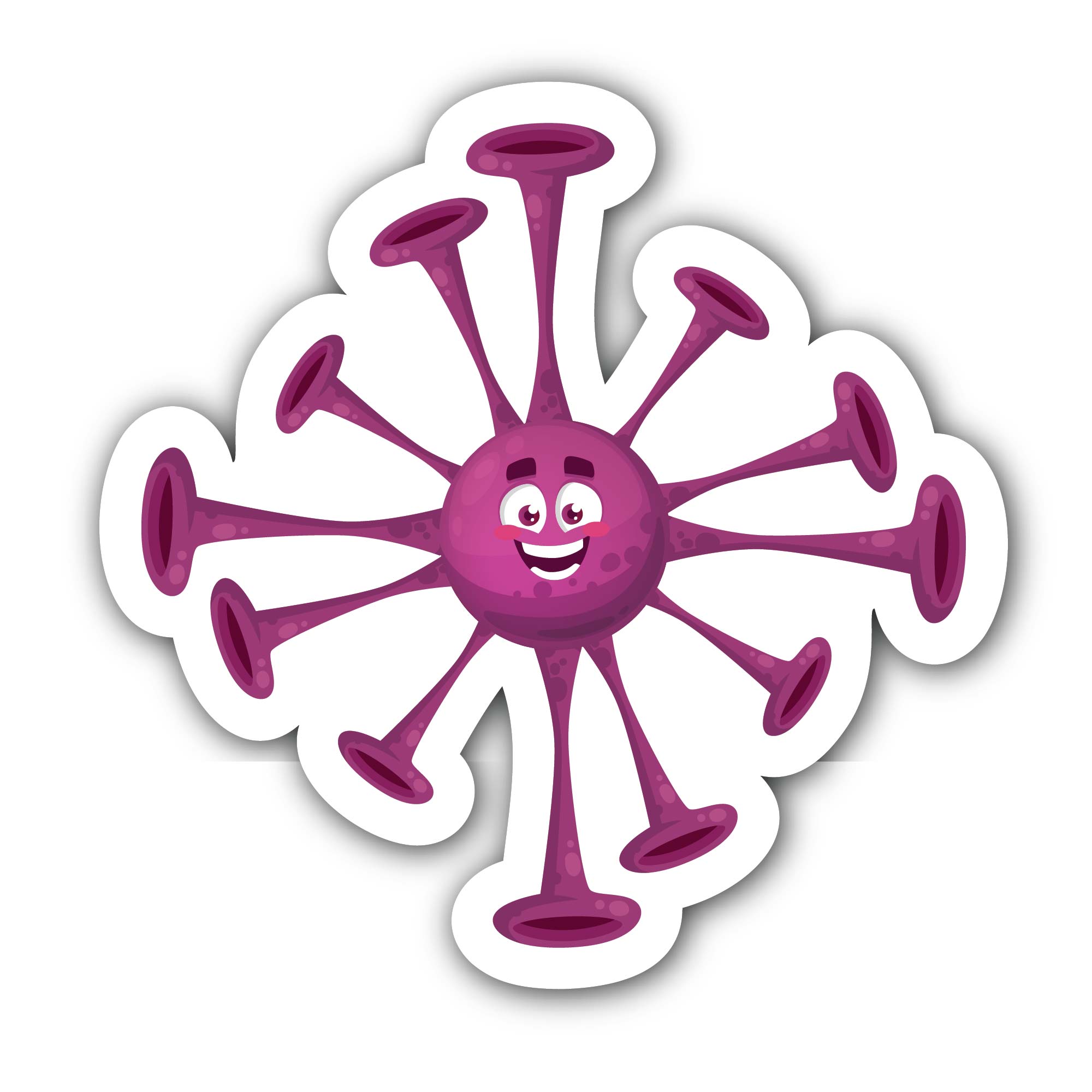 purple Coronavirus bacteria Sticker, Waterproof Vinyl Decal Sticker Indoor Or Outdoor 2 (Pieces) 3" and 5"