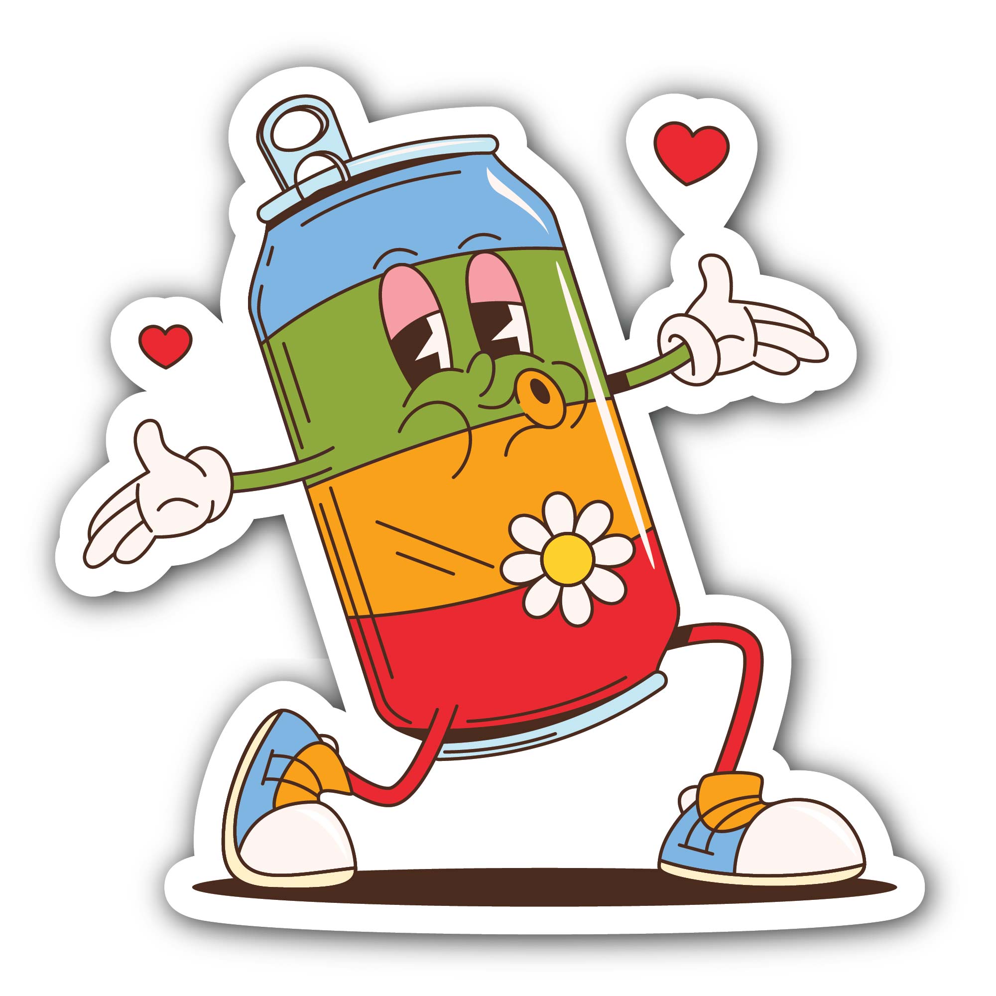 Cute cola drink Sticker, Waterproof Vinyl Decal Sticker Indoor Or Outdoor 2 (Pieces) 3" and 5"
