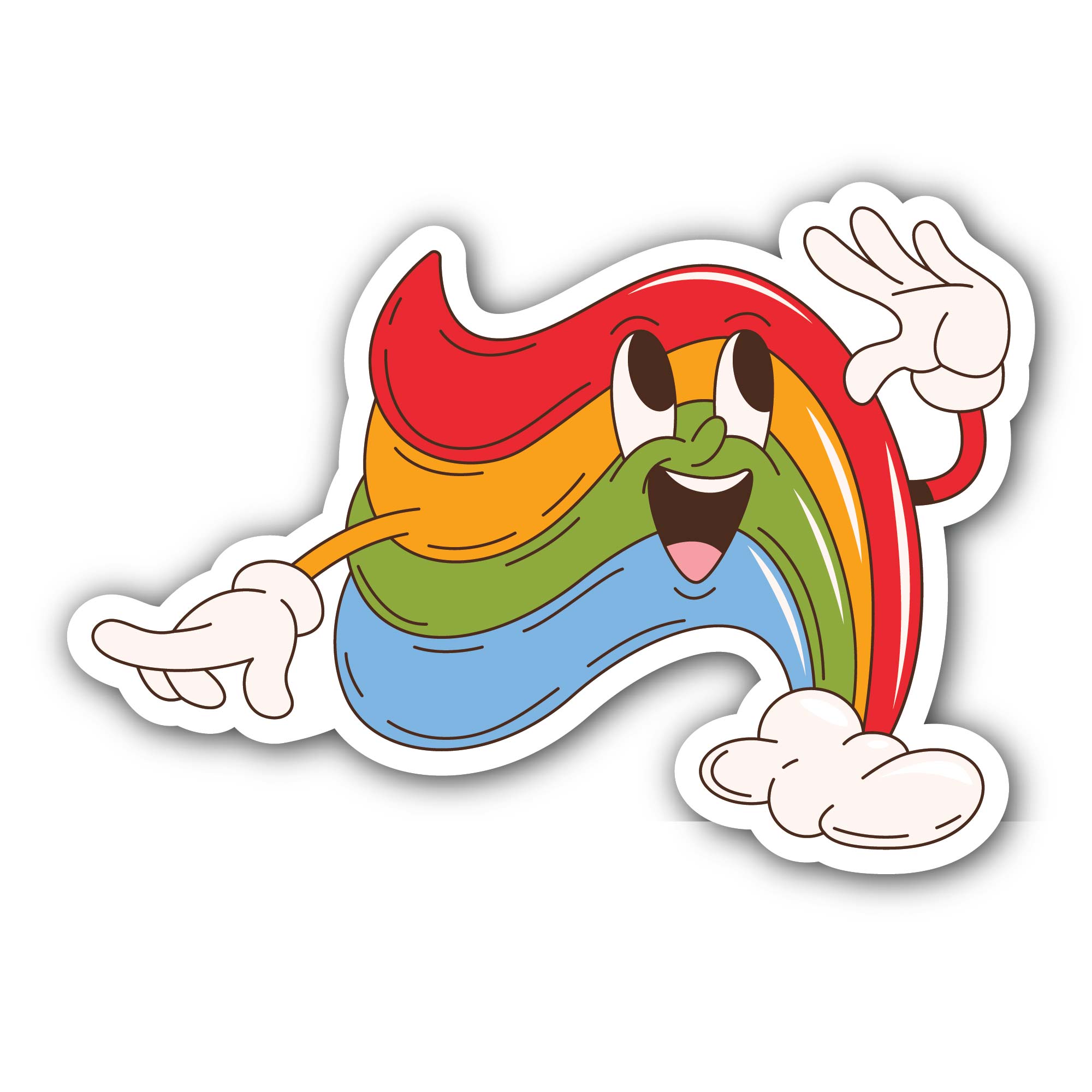 Cute rainbow character smile Sticker, Waterproof Vinyl Decal Sticker Indoor Or Outdoor 2 (Pieces) 3" and 5"