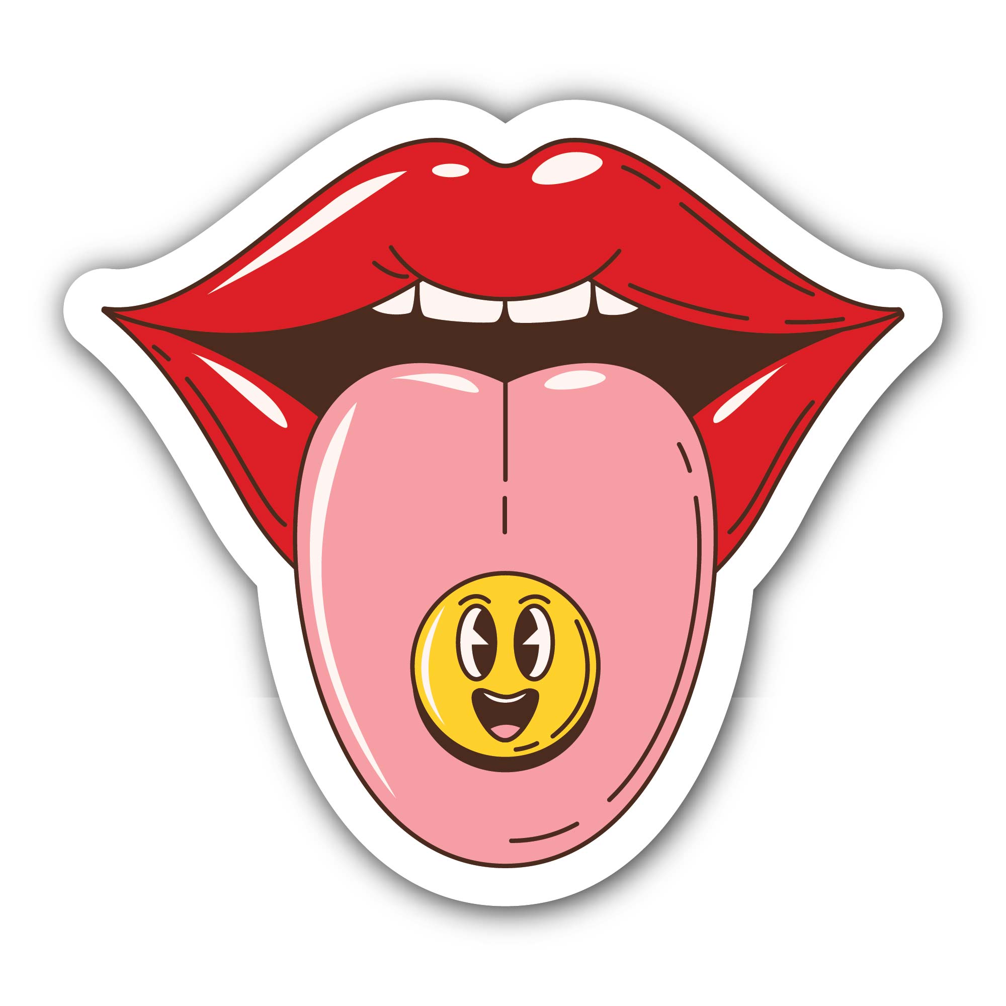 Psychedelic Tongue Sticker, Waterproof Vinyl Decal Sticker Indoor Or Outdoor 2 (Pieces) 3" and 5"
