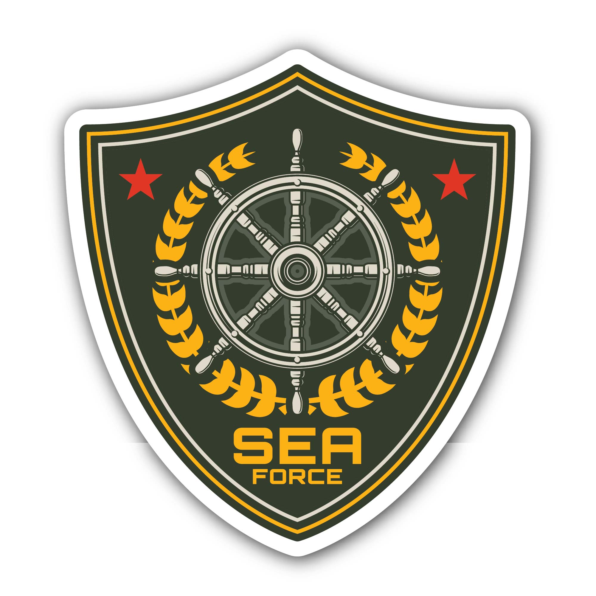 Naval Force Sticker, Waterproof Vinyl Decal Sticker Indoor Or Outdoor 2 (Pieces) 3" and 5"