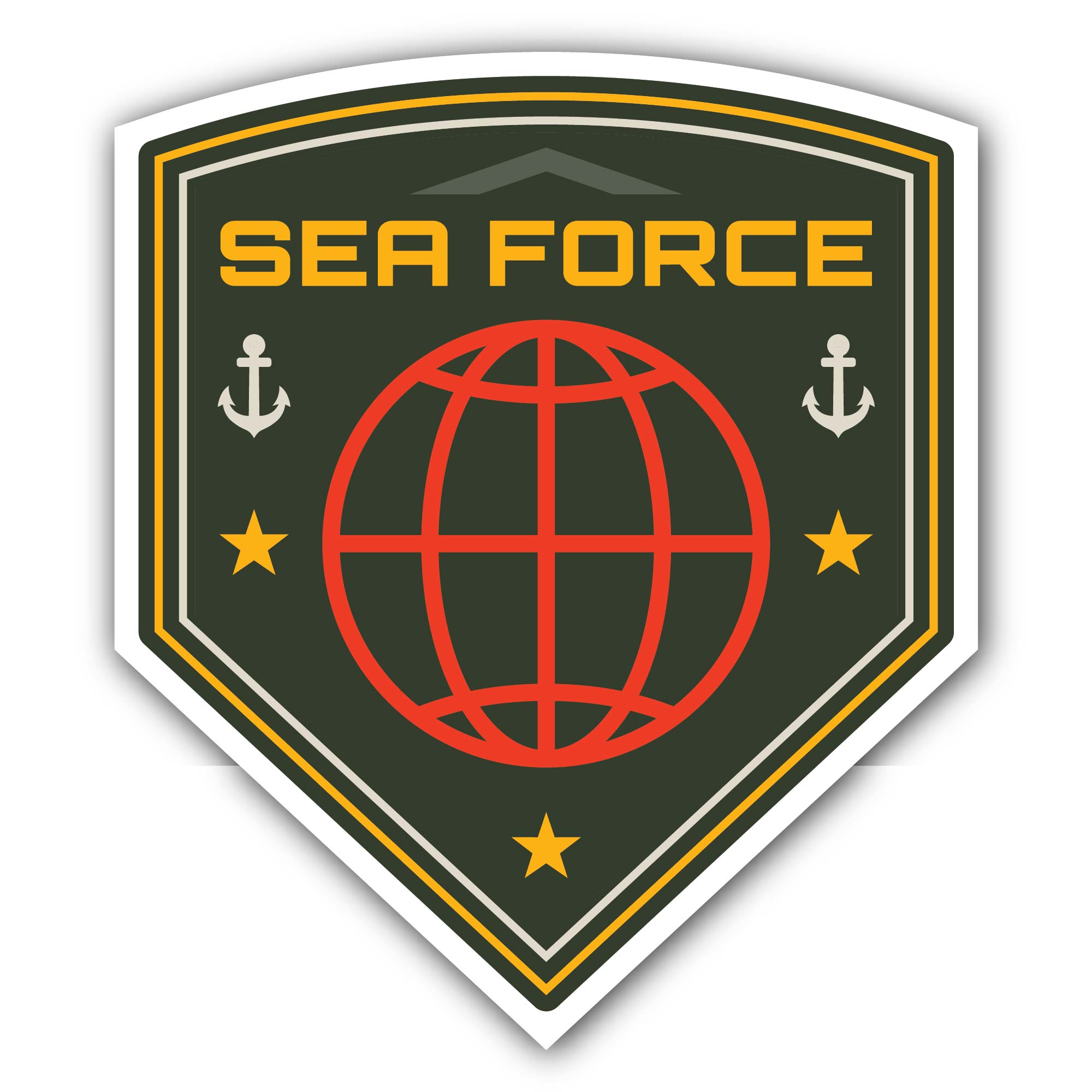 Navy emblem with Anchor Sticker, Waterproof Vinyl Decal Sticker Indoor Or Outdoor 2 (Pieces) 3" and 5"