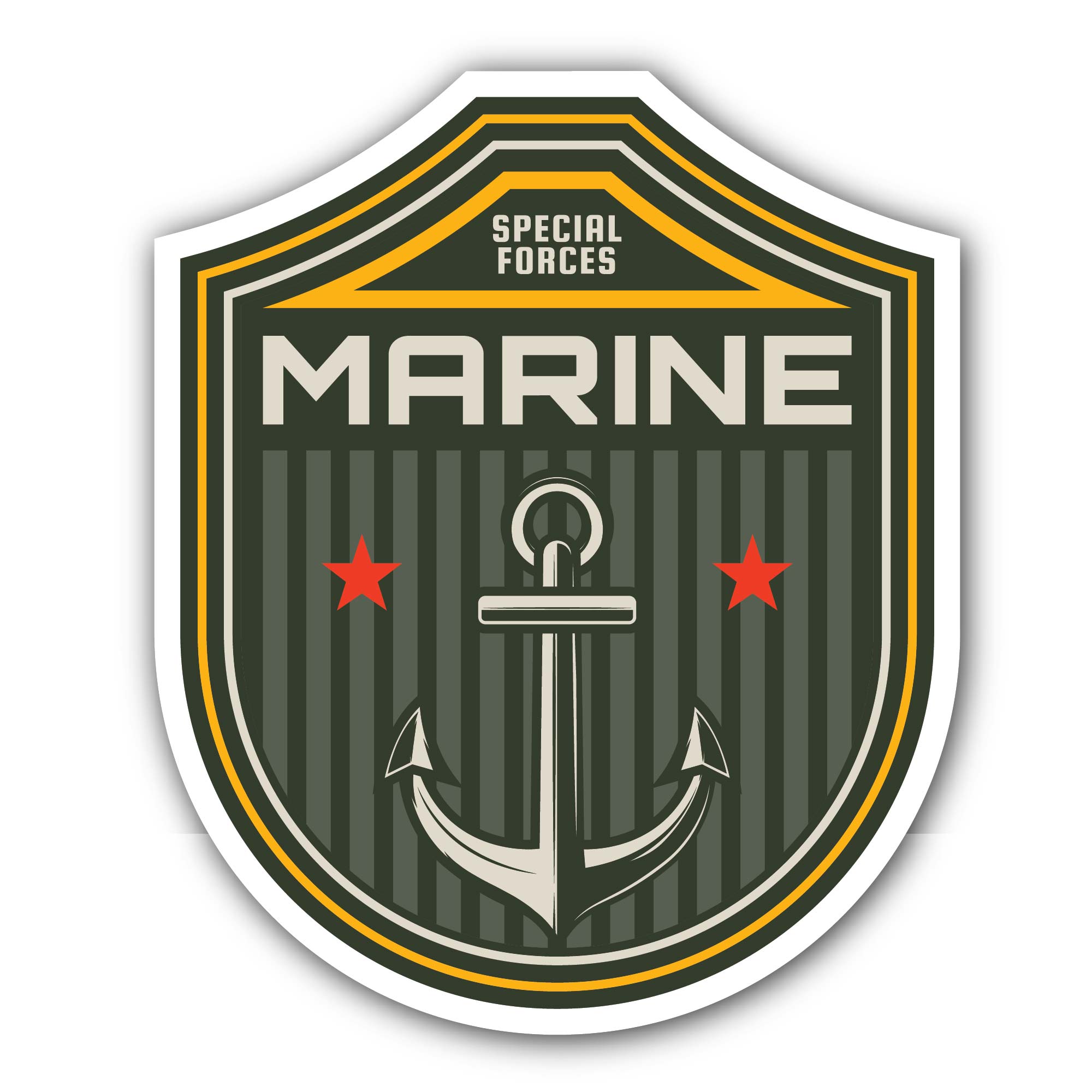Special forces Marine Sticker, Waterproof Vinyl Decal Sticker Indoor Or Outdoor 2 (Pieces) 3" and 5"