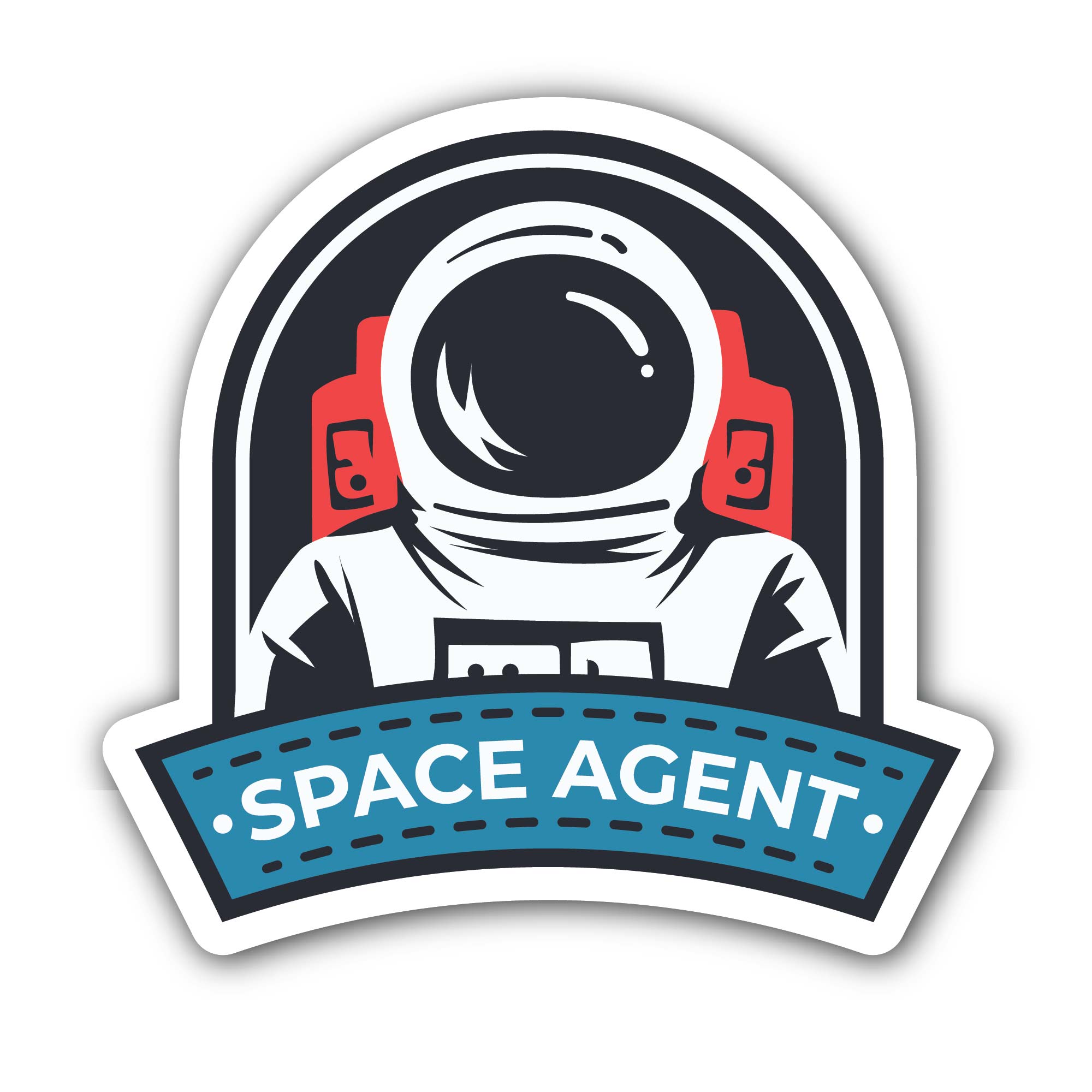 Space Agent Sticker, Waterproof Vinyl Decal Sticker Indoor Or Outdoor 2 (Pieces) 3" and 5"