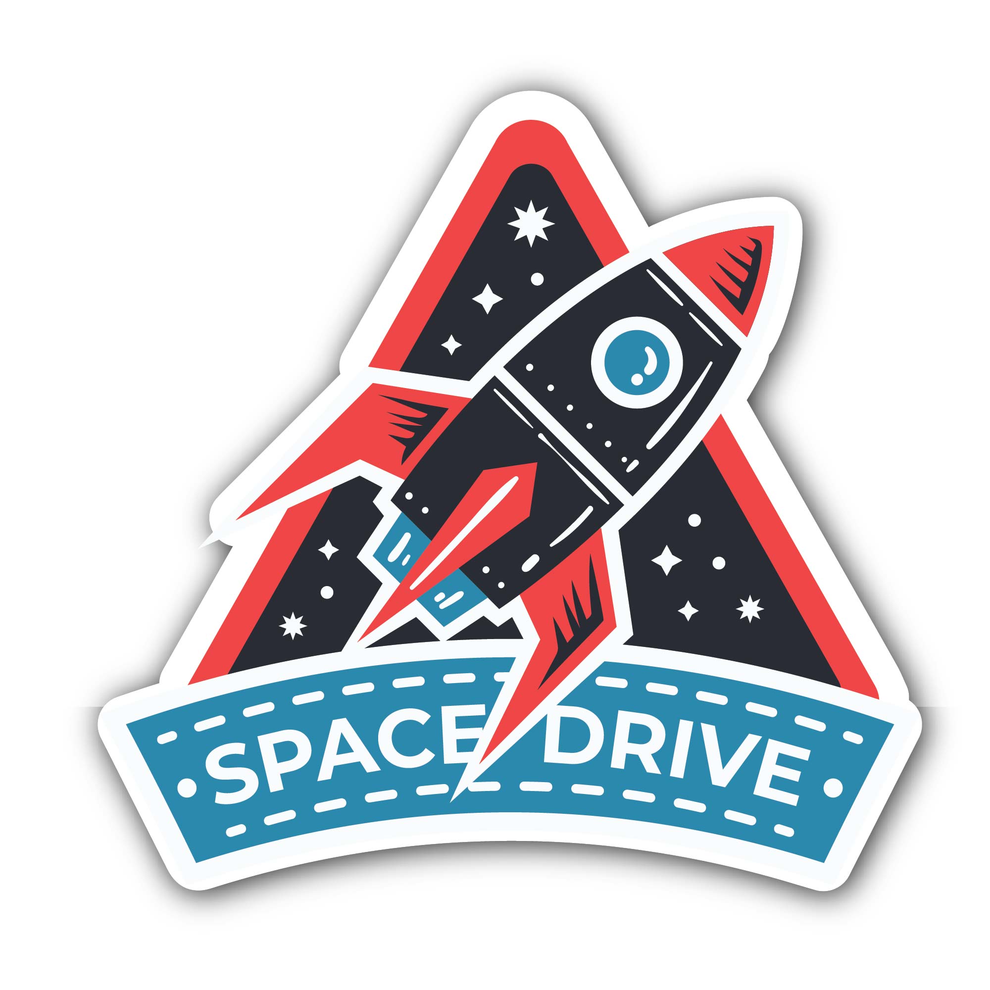 Space Drive Sticker, Waterproof Vinyl Decal Sticker Indoor Or Outdoor 2 (Pieces) 3" and 5"