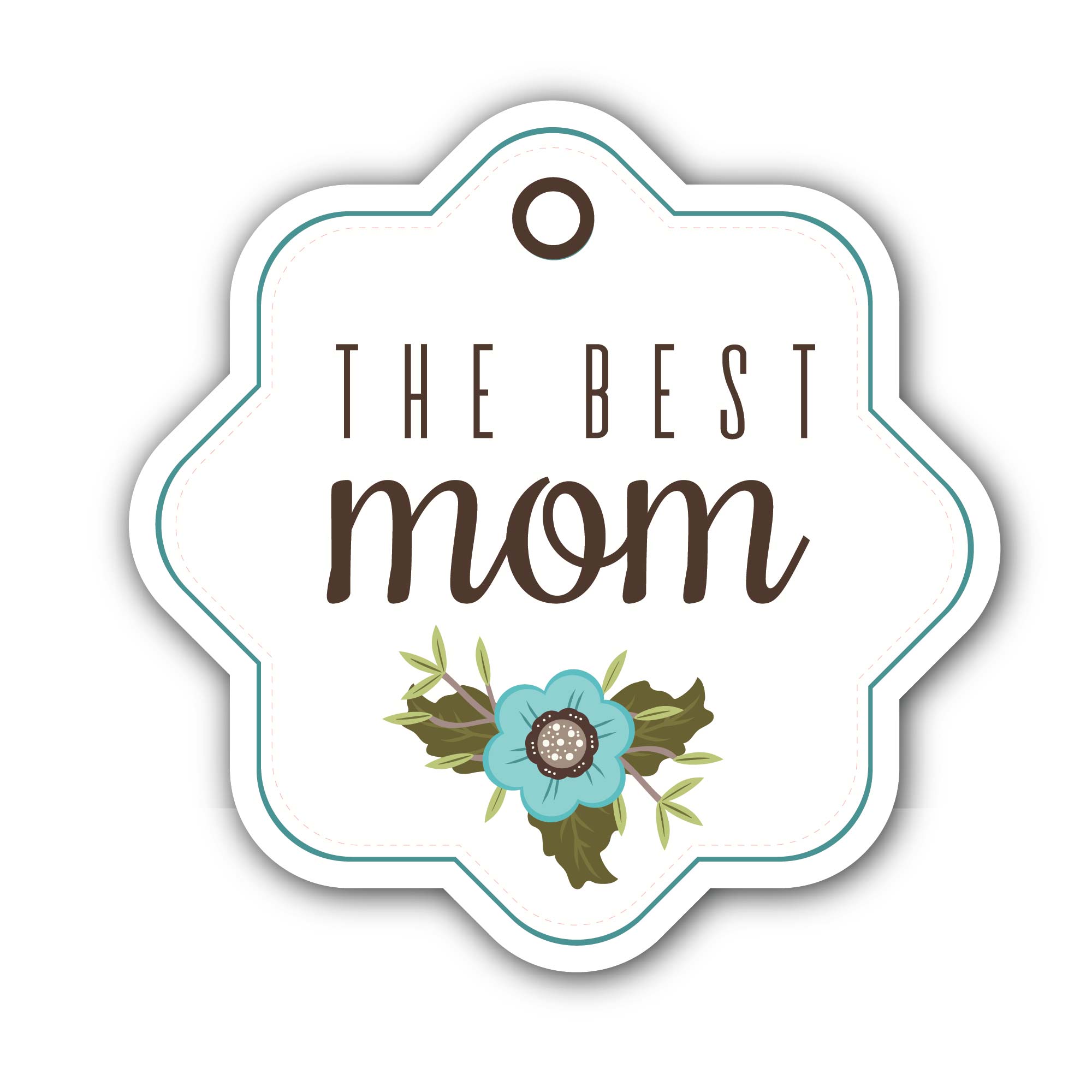 The Best Mom Sticker, Waterproof Vinyl Decal Sticker Indoor Or Outdoor 2 (Pieces) 3" and 5"