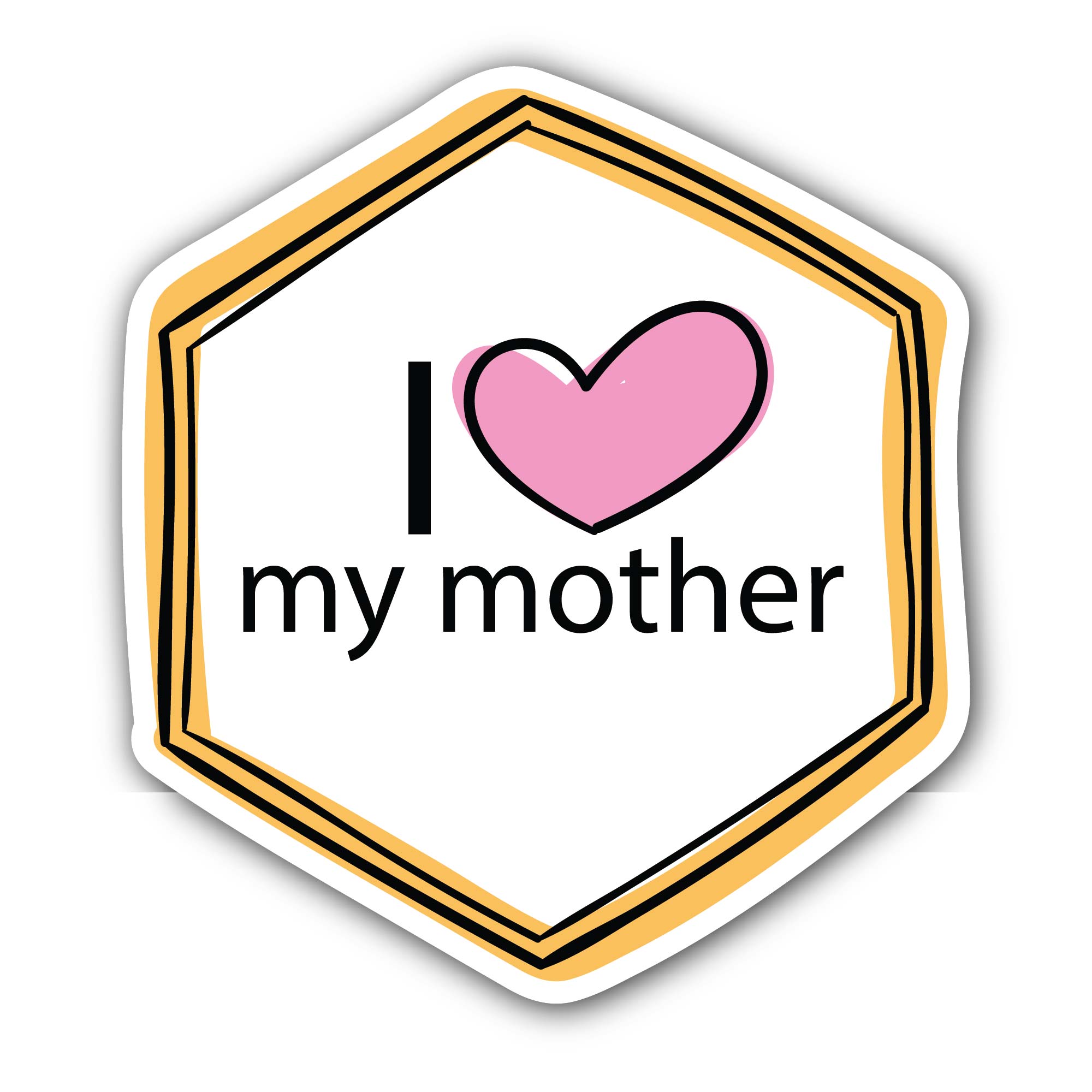 I Love mom Sticker, Waterproof Vinyl Decal Sticker Indoor Or Outdoor 2 (Pieces) 3" and 5"