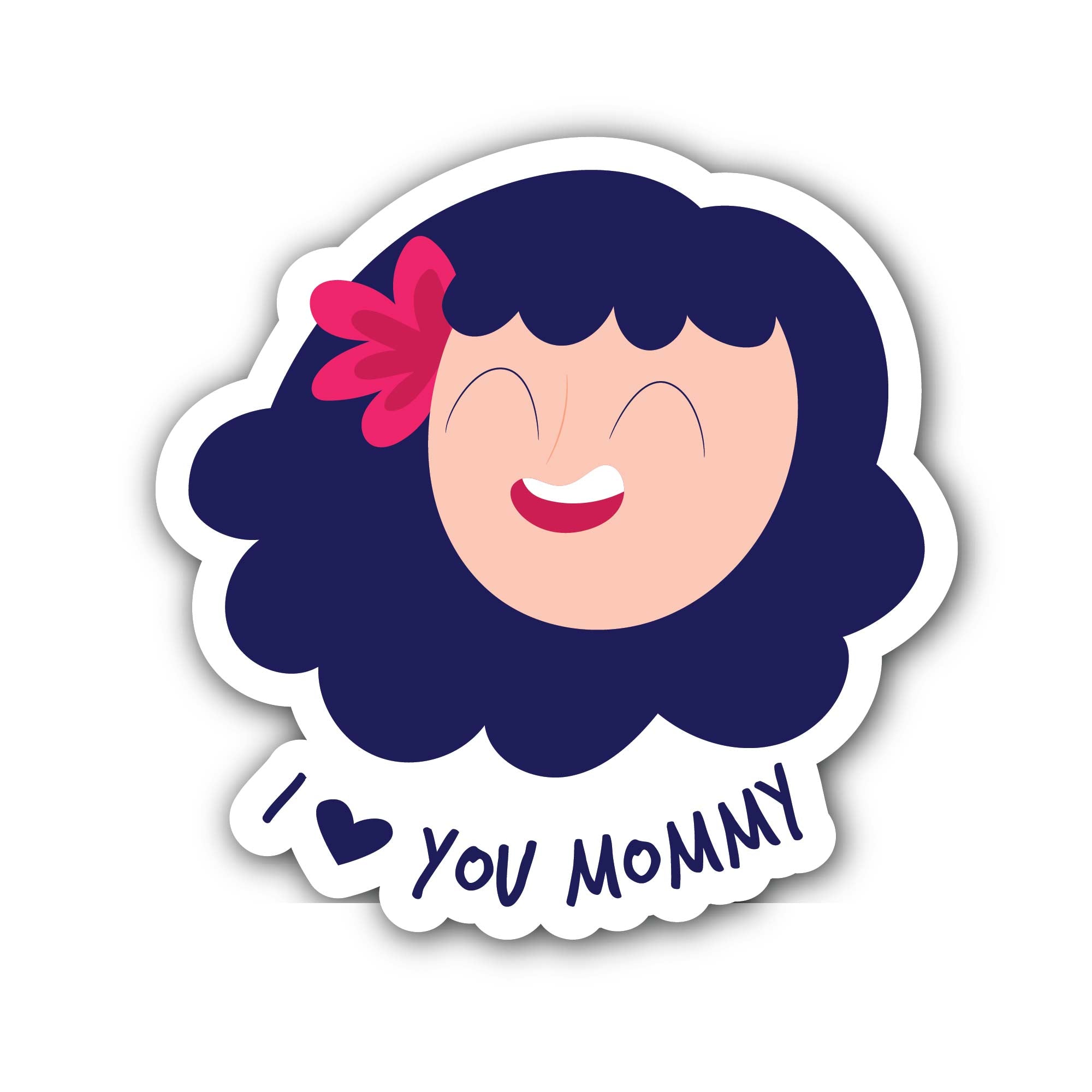 I Love Mommy Sticker, Waterproof Vinyl Decal Sticker Indoor Or Outdoor 2 (Pieces) 3" and 5"