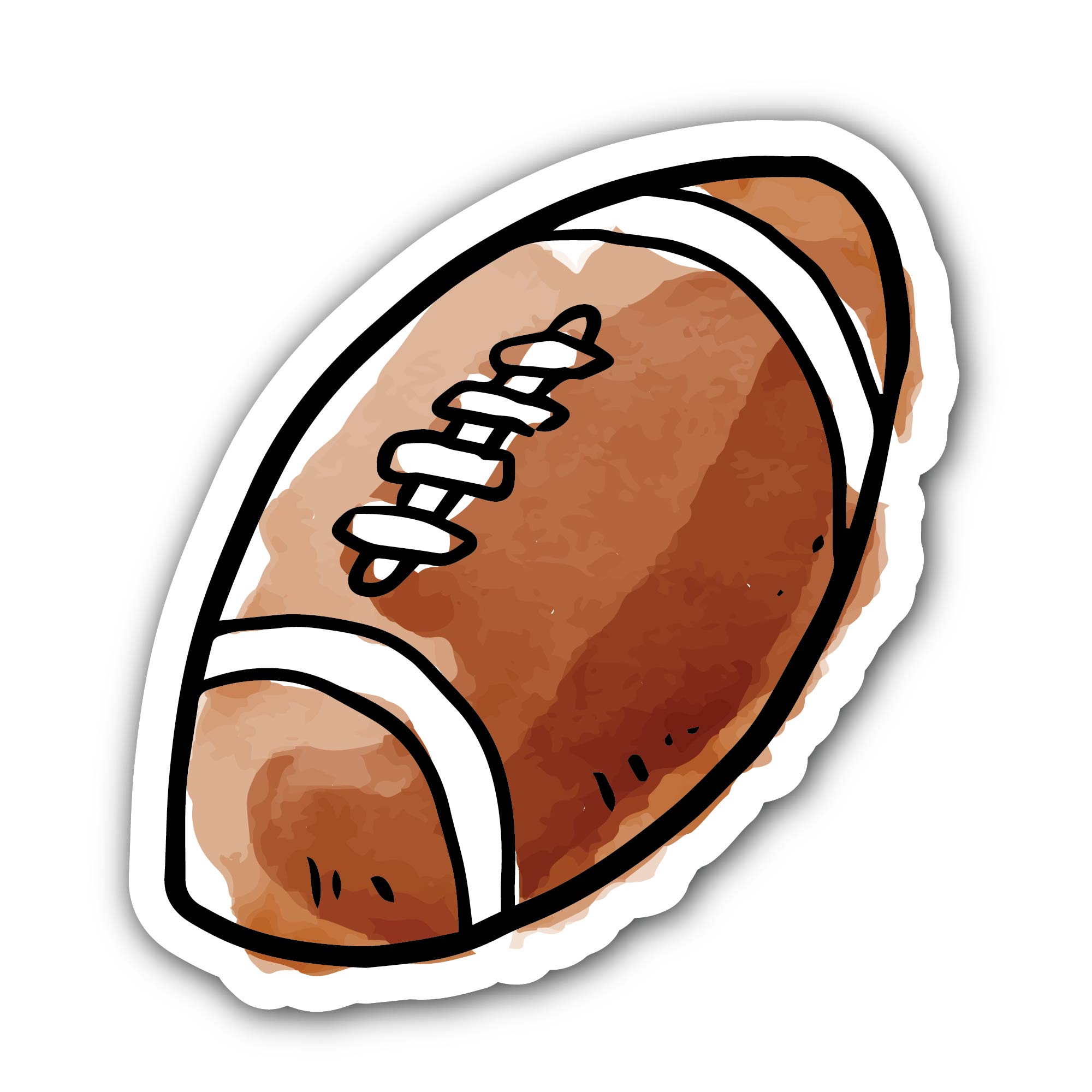 Football in cartoon style Sticker, Waterproof Vinyl Decal Sticker Indoor Or Outdoor 2 (Pieces) 3" and 5"