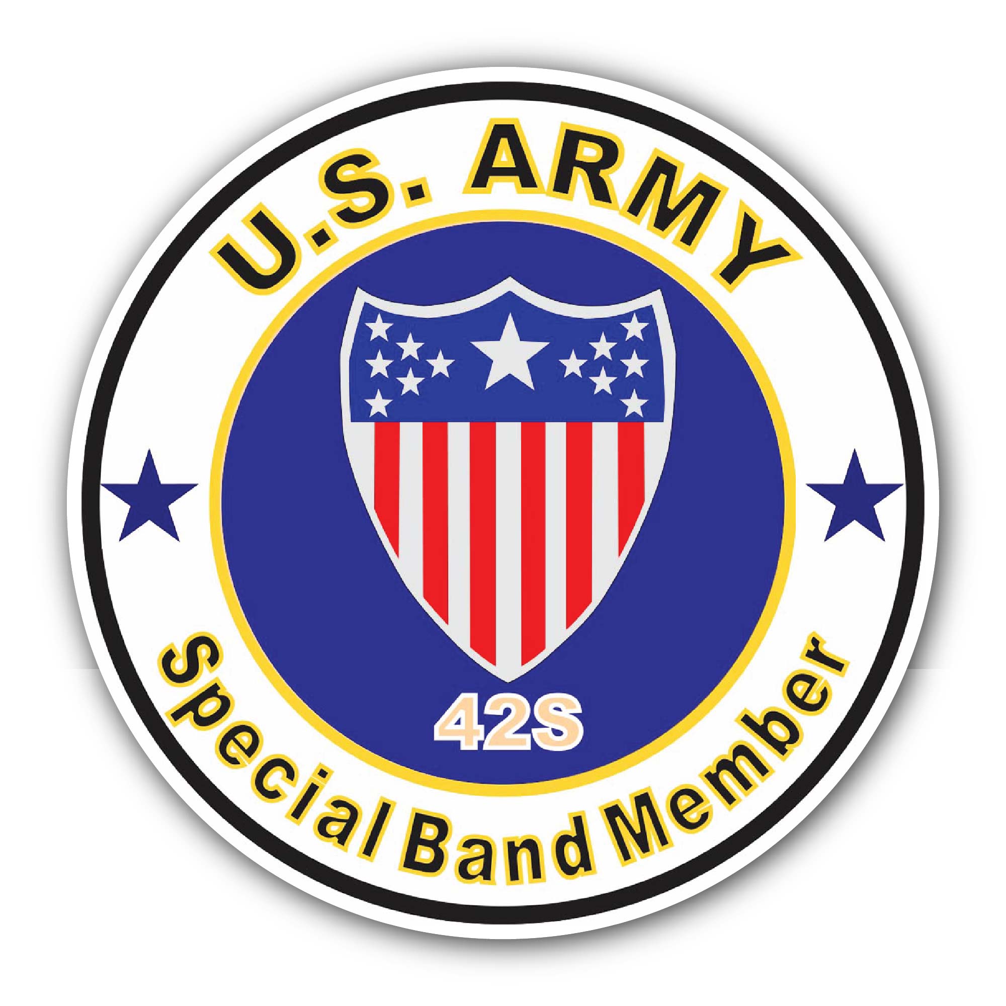 U.S. Army MOS 42S Special Band Member Sticker, Waterproof Vinyl Decal Sticker Indoor Or Outdoor 2 (Pieces) 3" and 5"