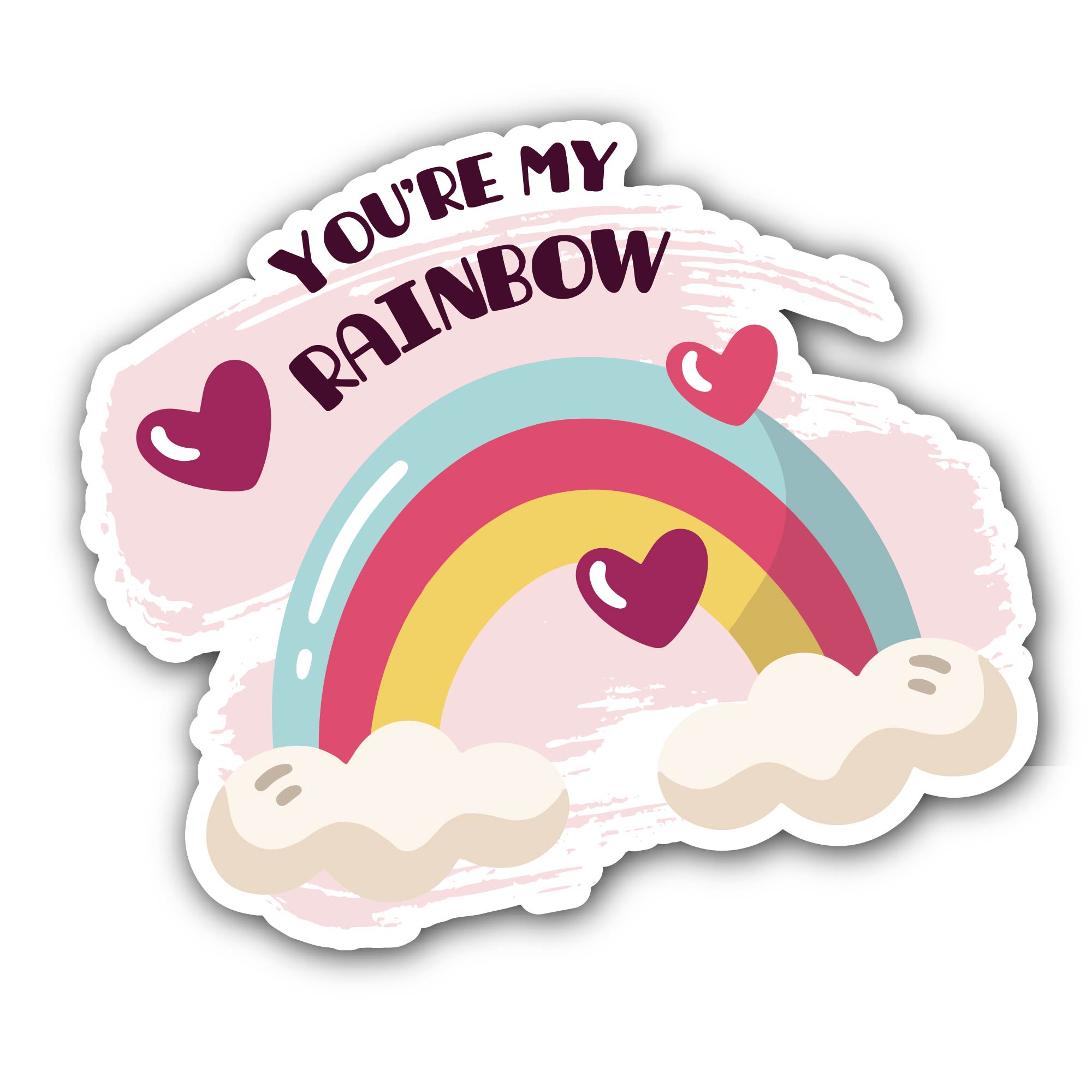 You're My Rainbow Sticker, Waterproof Vinyl Decal Sticker Indoor Or Outdoor 2 (Pieces) 3" and 5"
