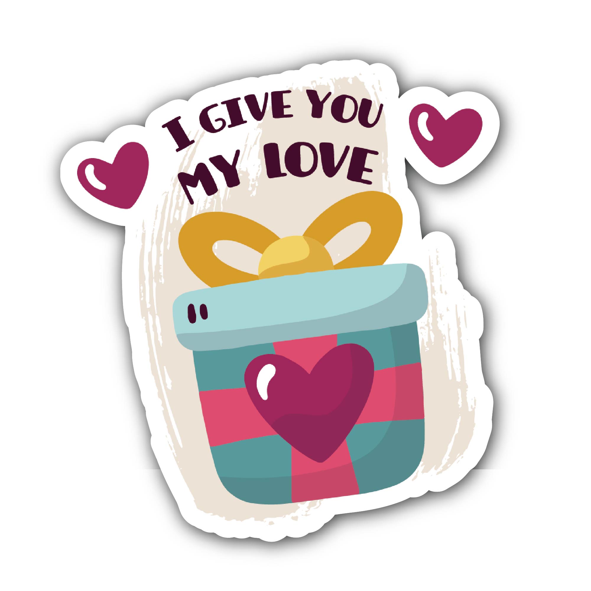 I Give You My Love Sticker, Waterproof Vinyl Decal Sticker Indoor Or Outdoor 2 (Pieces) 3" and 5"