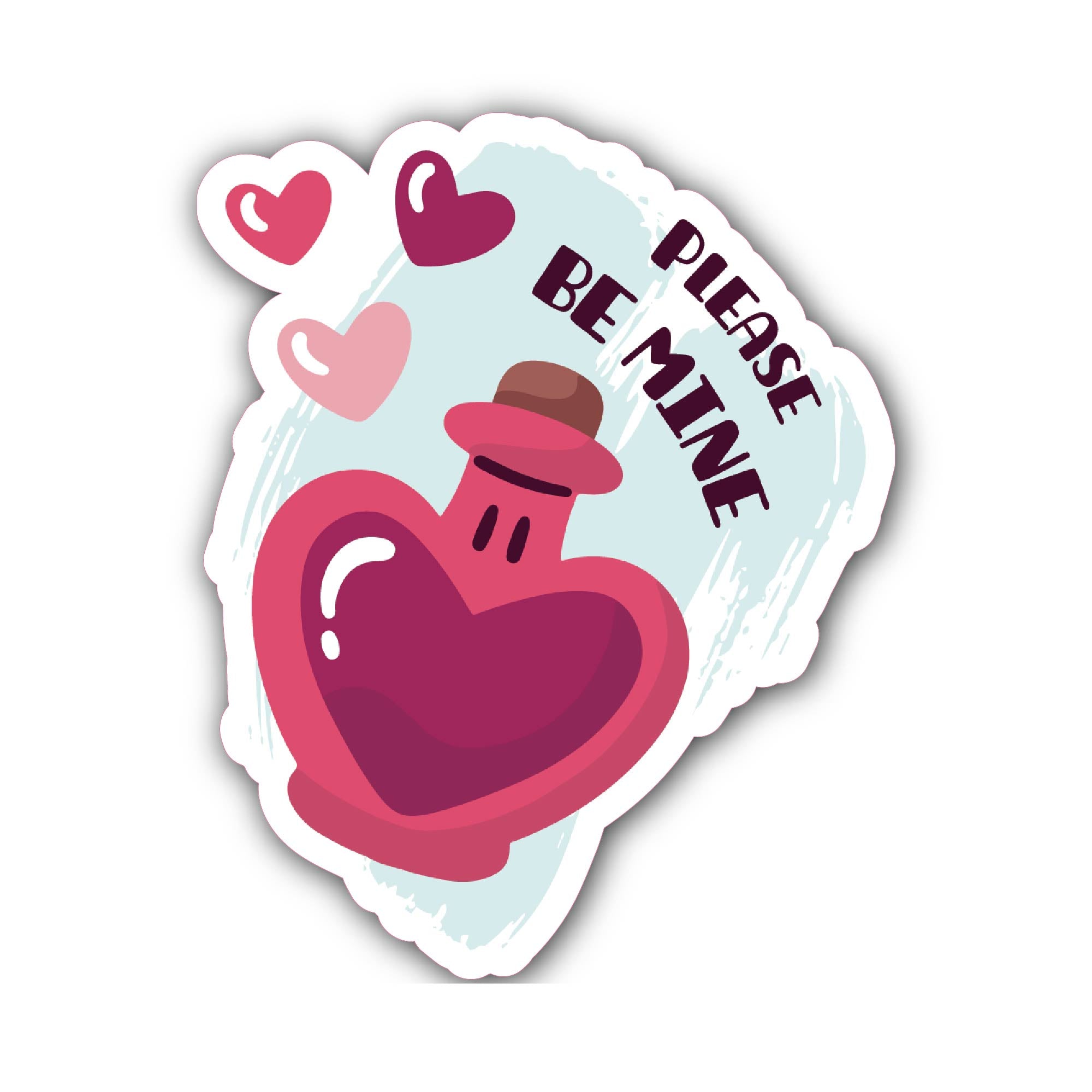Please Be Mine Sticker, Waterproof Vinyl Decal Sticker Indoor Or Outdoor 2 (Pieces) 3" and 5"