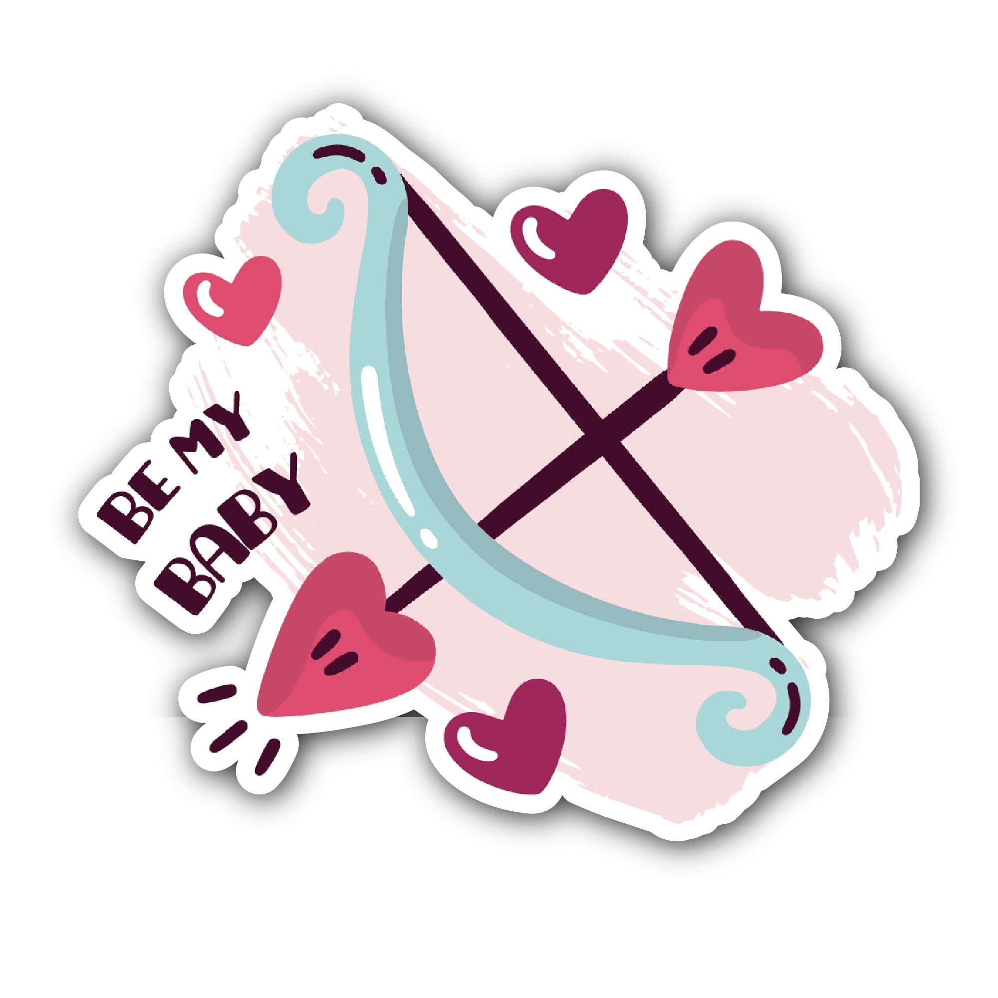 Be My Baby Sticker, Waterproof Vinyl Decal Sticker Indoor Or Outdoor 2 (Pieces) 3" and 5"