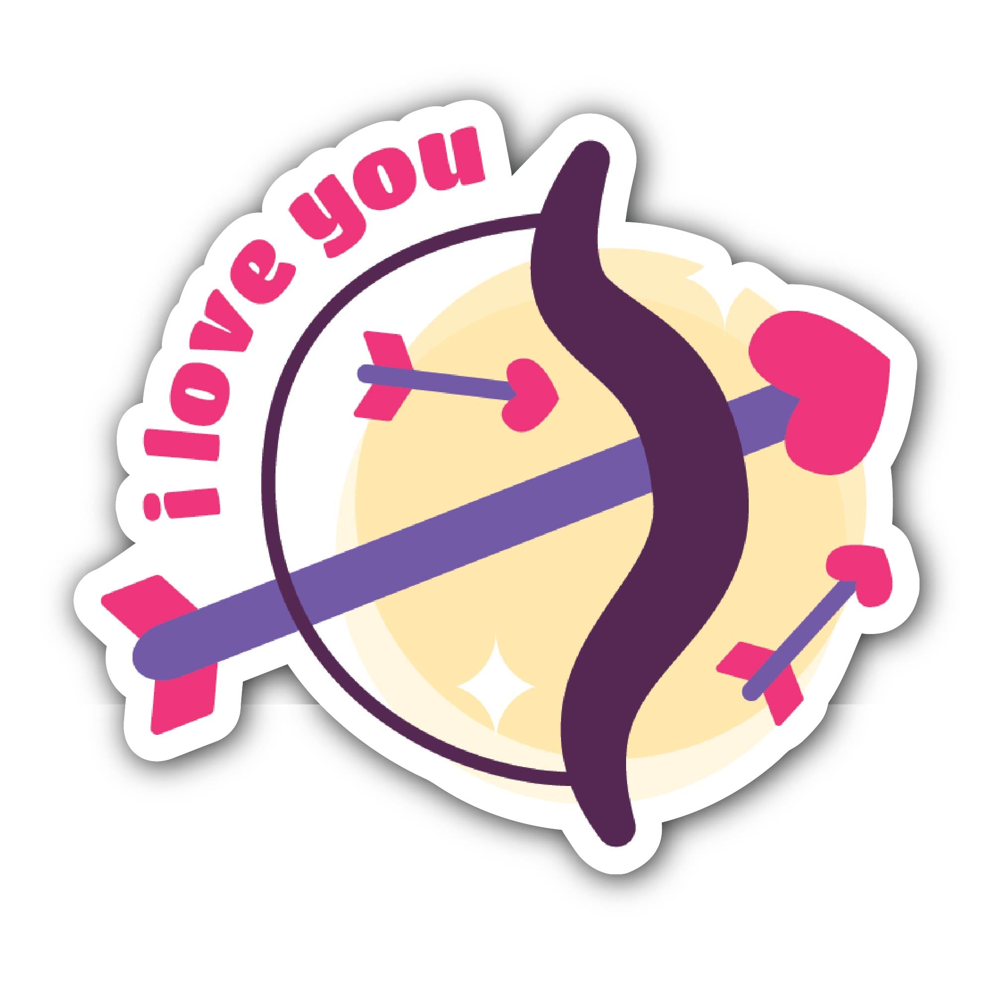 Bow and Arrow Lover Sticker, Waterproof Vinyl Decal Sticker Indoor Or Outdoor 2 (Pieces) 3" and 5"