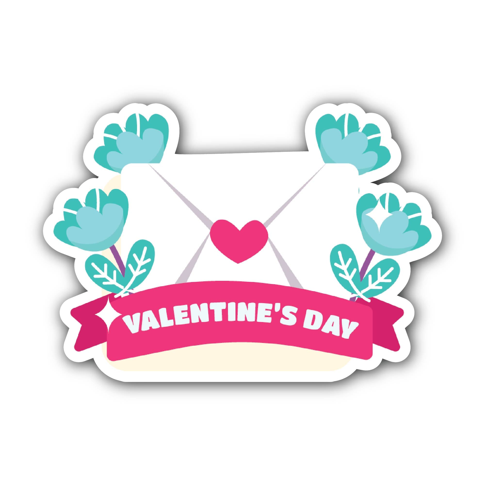 Valentine's Day Sticker, Waterproof Vinyl Decal Sticker Indoor Or Outdoor 2 (Pieces) 3" and 5"