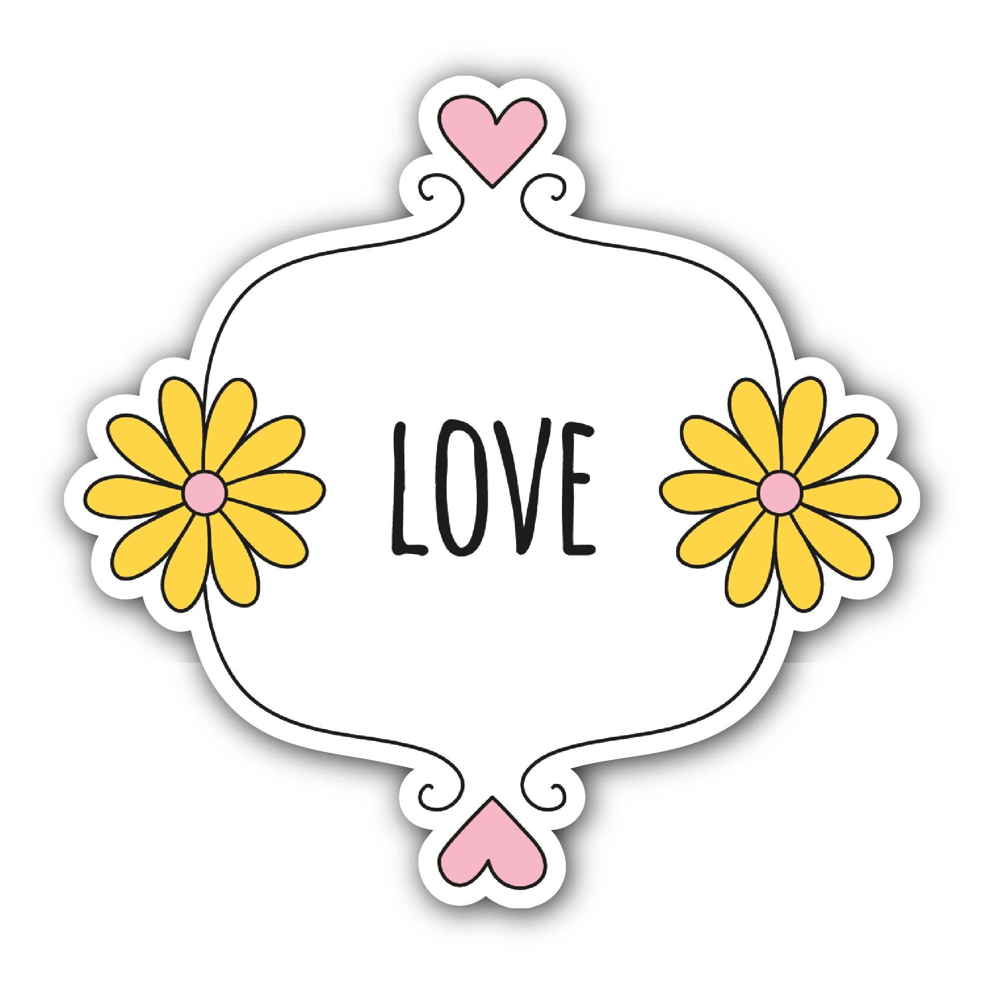 Love Sticker, Waterproof Vinyl Decal Sticker Indoor Or Outdoor 2 (Pieces) 3" and 5"