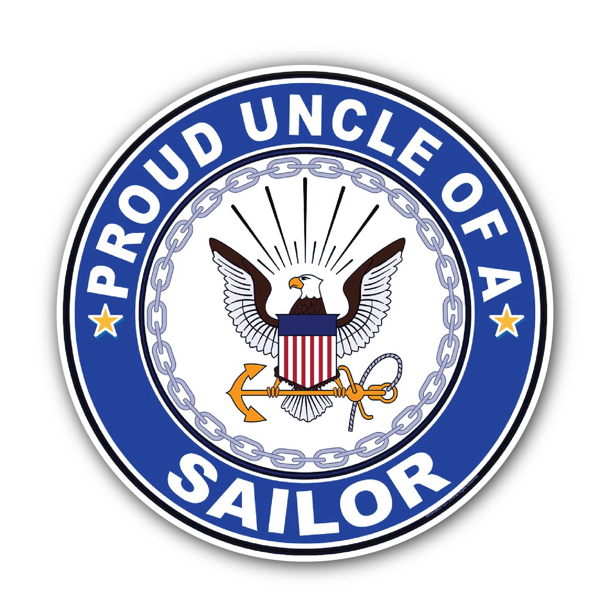 Proud Uncle of a Sailor U.S. Navy Sticker, Waterproof Vinyl Decal Sticker Indoor Or Outdoor 2 (Pieces) 3" and 5"