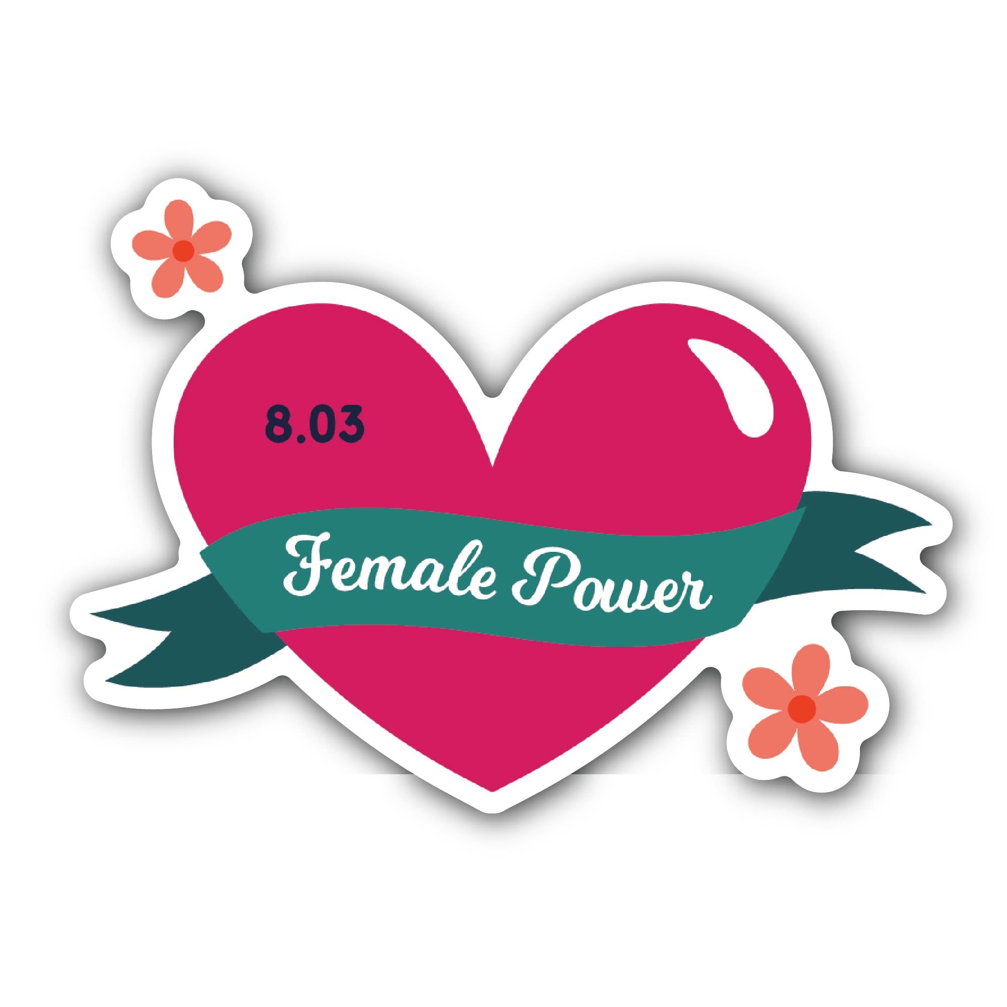 Female Power Sticker, Waterproof Vinyl Decal Sticker Indoor Or Outdoor 2 (Pieces) 3" and 5"