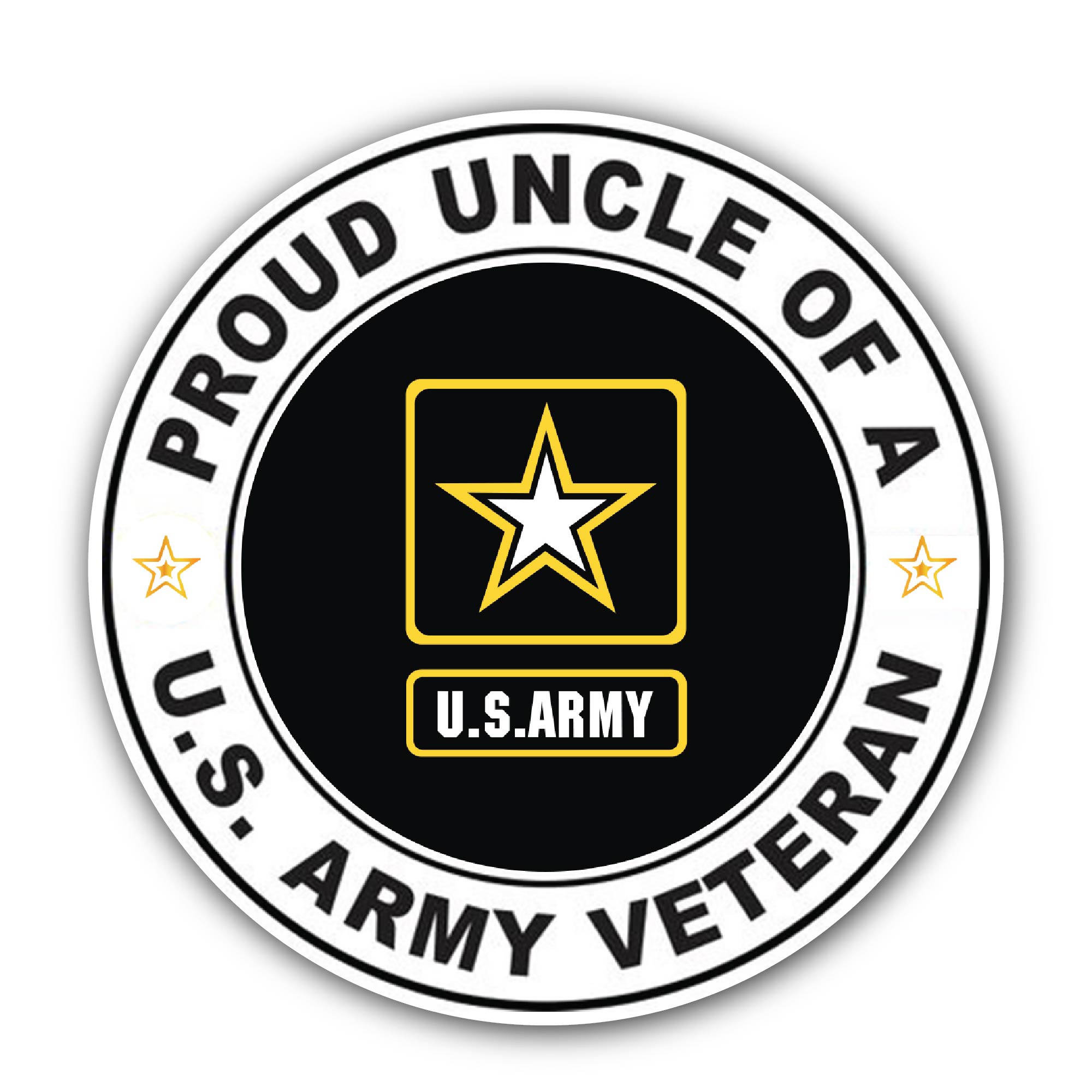 U.S. Army Veteran Proud Uncle Sticker, Waterproof Vinyl Decal Sticker Indoor Or Outdoor 2 (Pieces) 3" and 5"