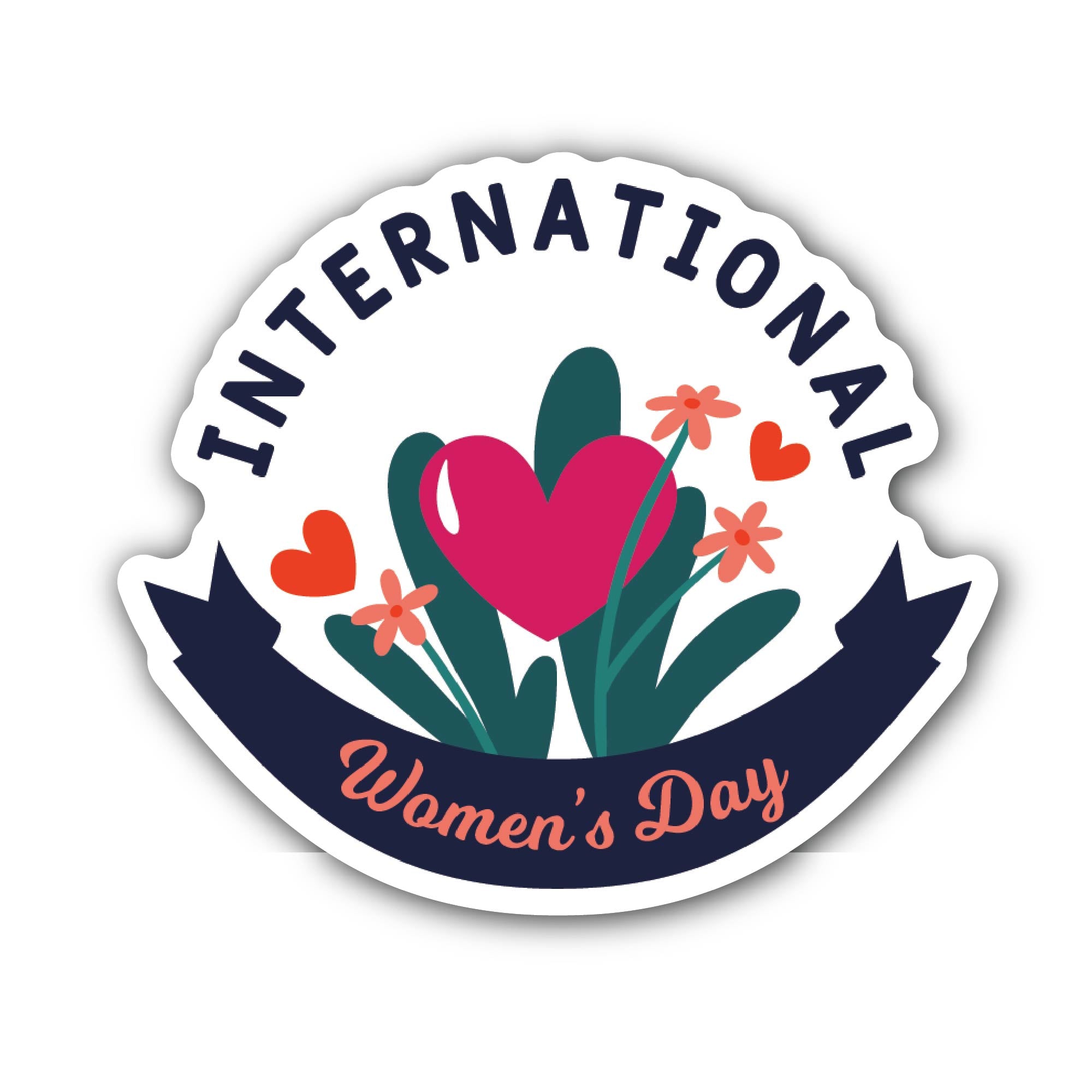 Women's Day Sticker, Waterproof Vinyl Decal Sticker Indoor Or Outdoor 2 (Pieces) 3" and 5"