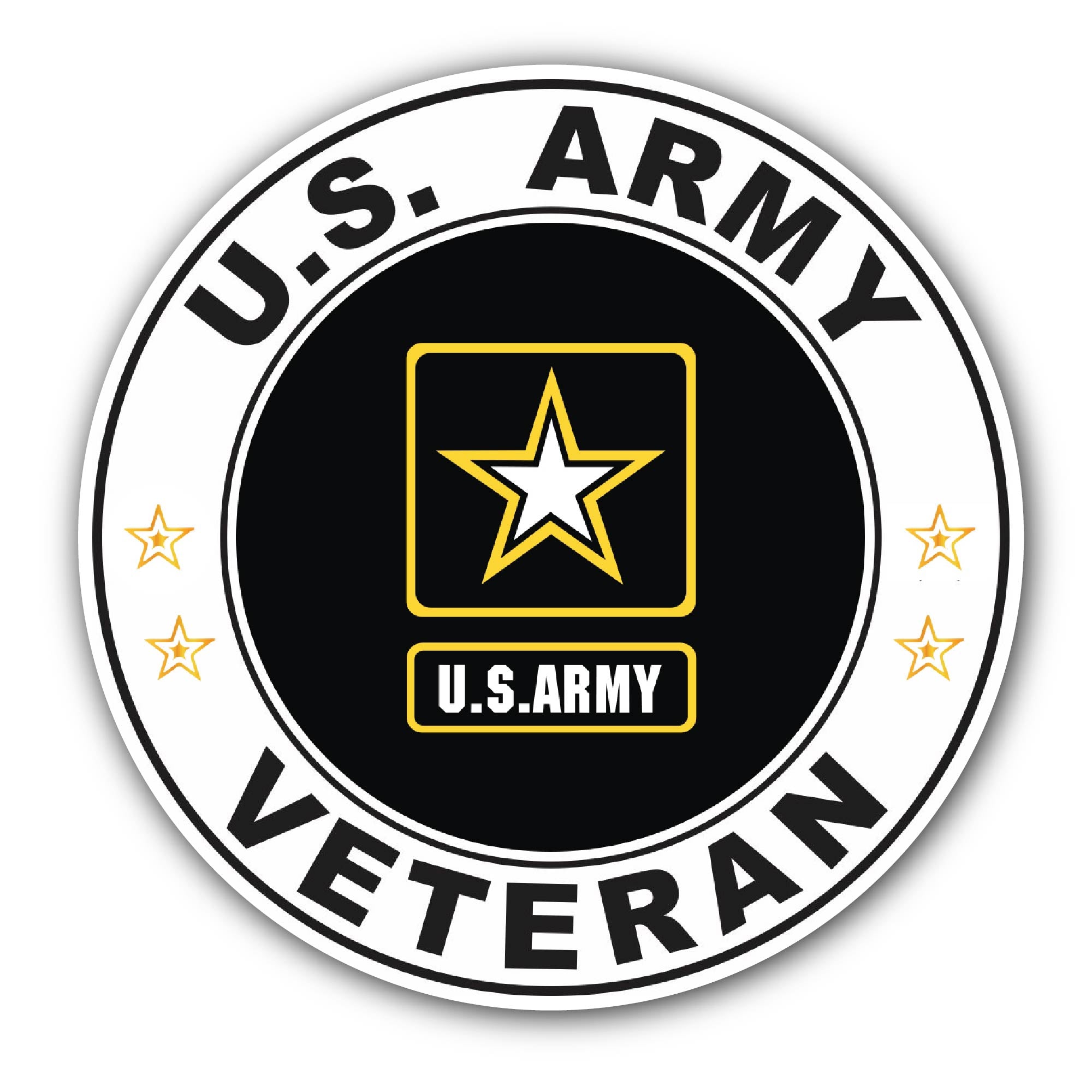 U.S. Army Veteran Sticker, Waterproof Vinyl Decal Sticker Indoor Or Outdoor 2 (Pieces) 3" and 5"