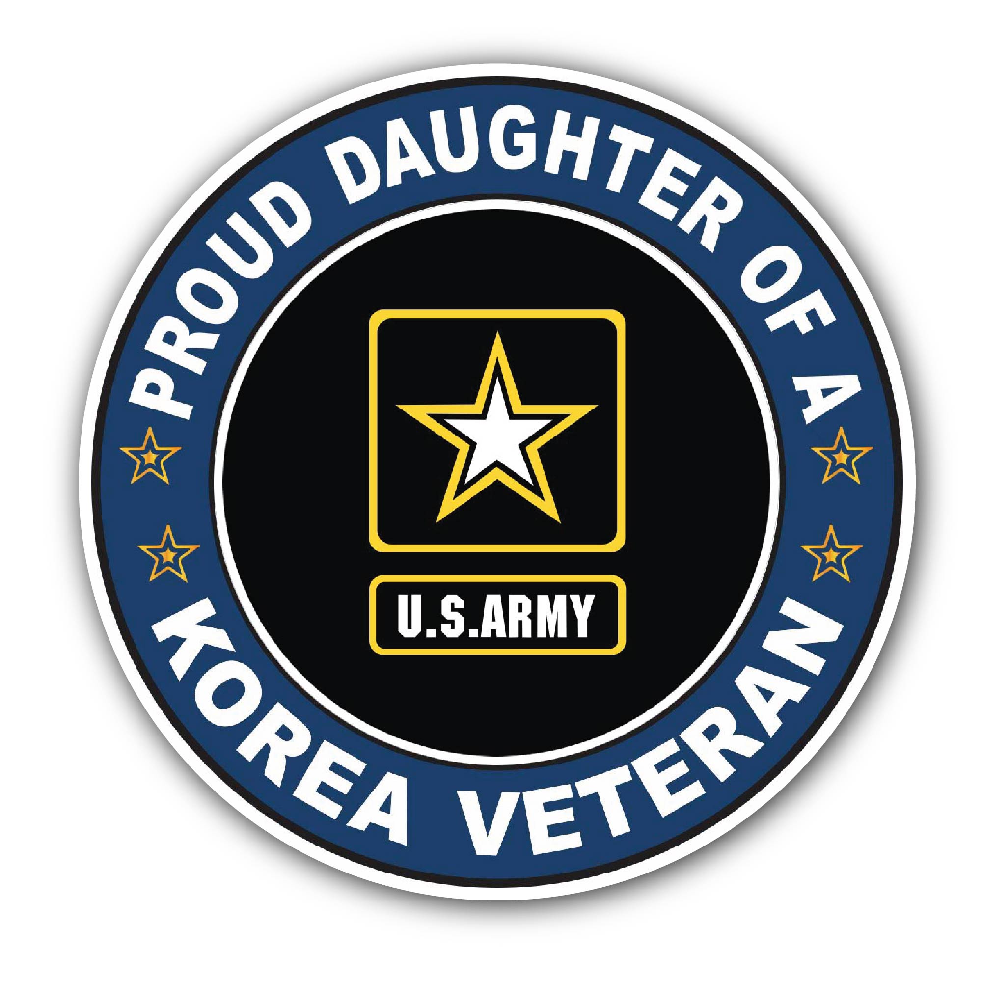 U.S. Army Proud Daughter of a Korea Veteran Sticker, Waterproof Vinyl Decal Sticker Indoor Or Outdoor 2 (Pieces) 3" and 5"