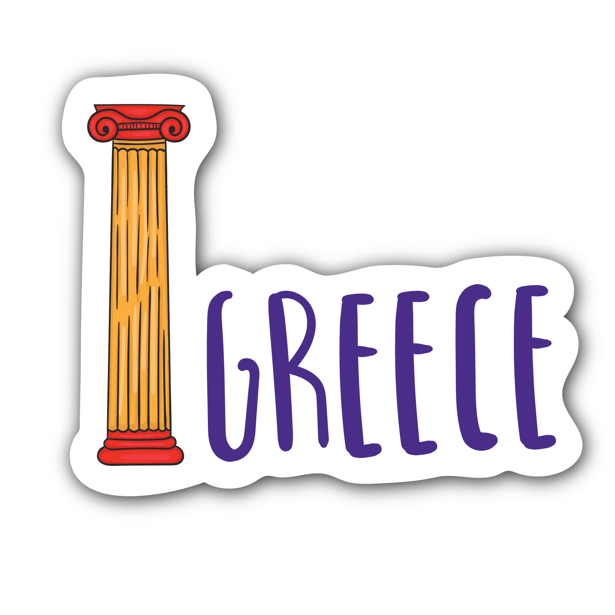 Greece Sticker, Waterproof Vinyl Decal Sticker Indoor Or Outdoor 2 (Pieces) 3" and 5"