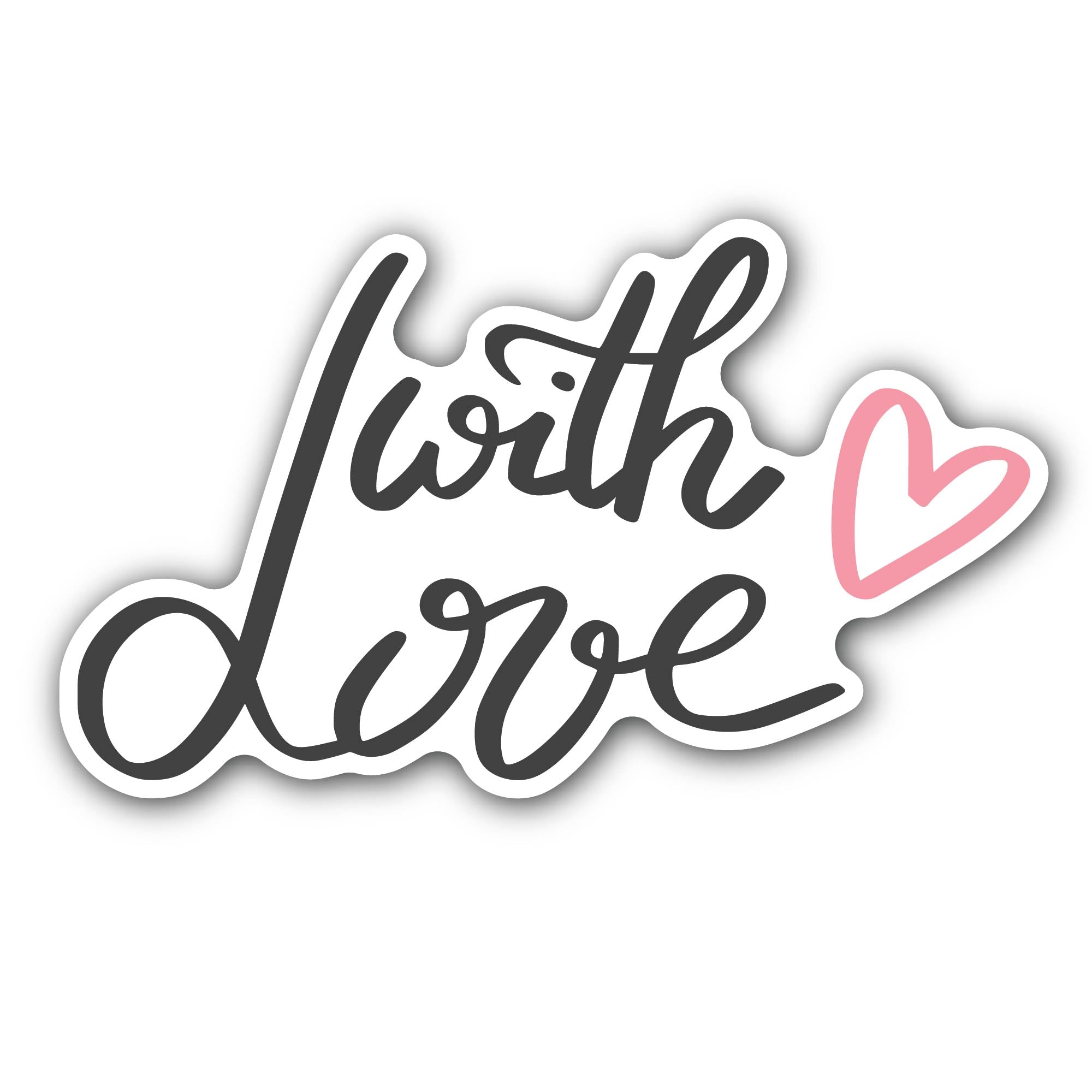 with Love Sticker, Waterproof Vinyl Decal Sticker Indoor Or Outdoor 2 (Pieces) 3" and 5"