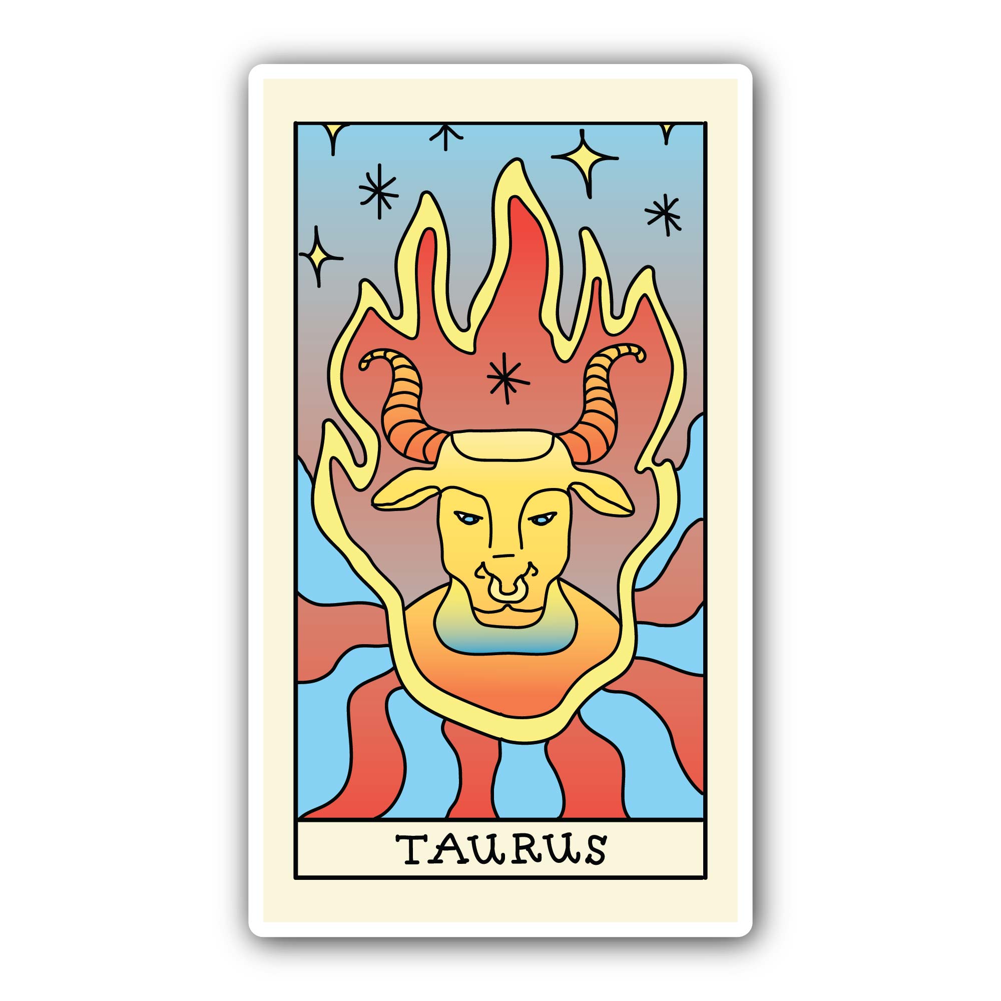 Taurus Zodiac Sticker, Waterproof Vinyl Decal Sticker Indoor Or Outdoor 2 (Pieces) 3" and 5"