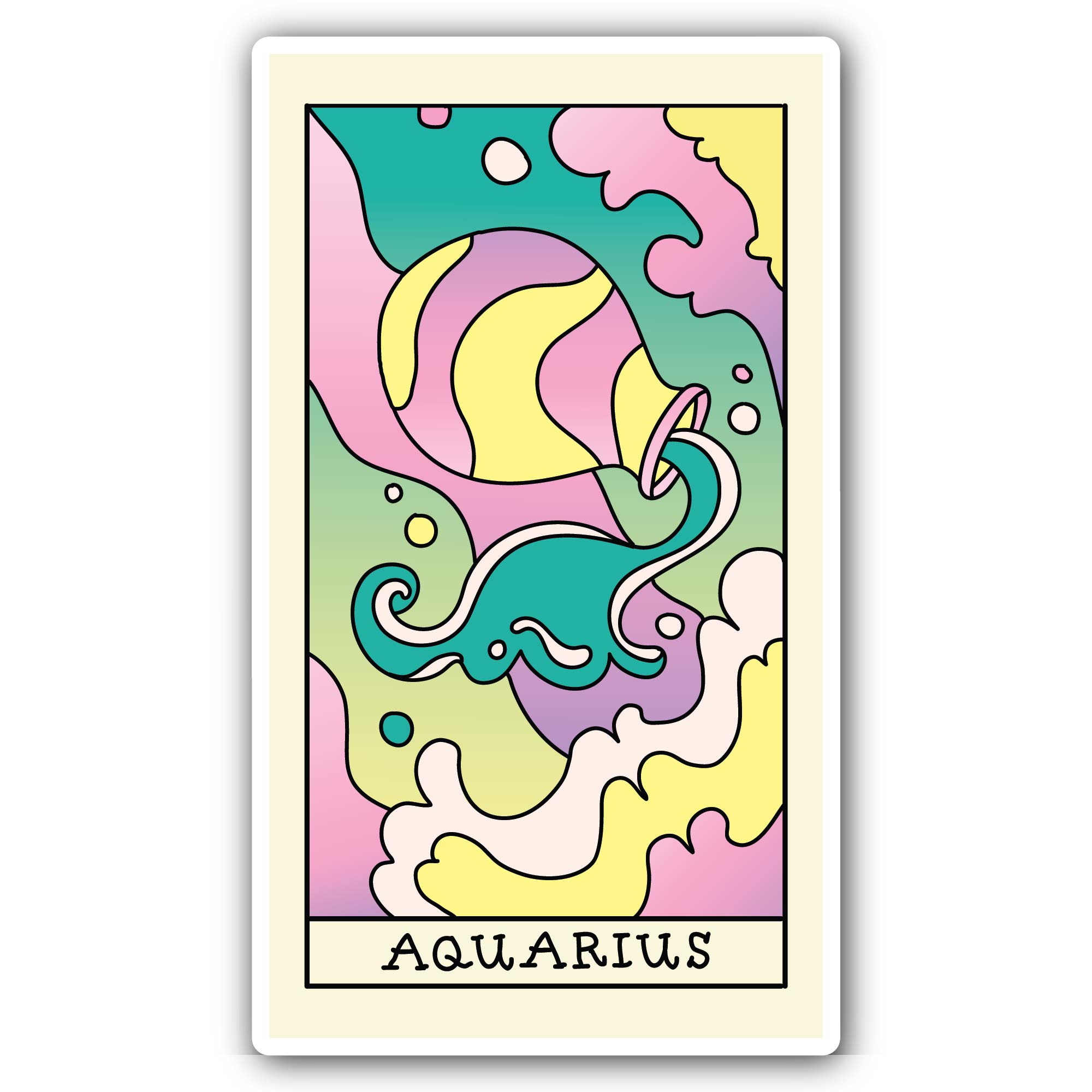 Aquarius Zodiac Sticker, Waterproof Vinyl Decal Sticker Indoor Or Outdoor 2 (Pieces) 3" and 5"