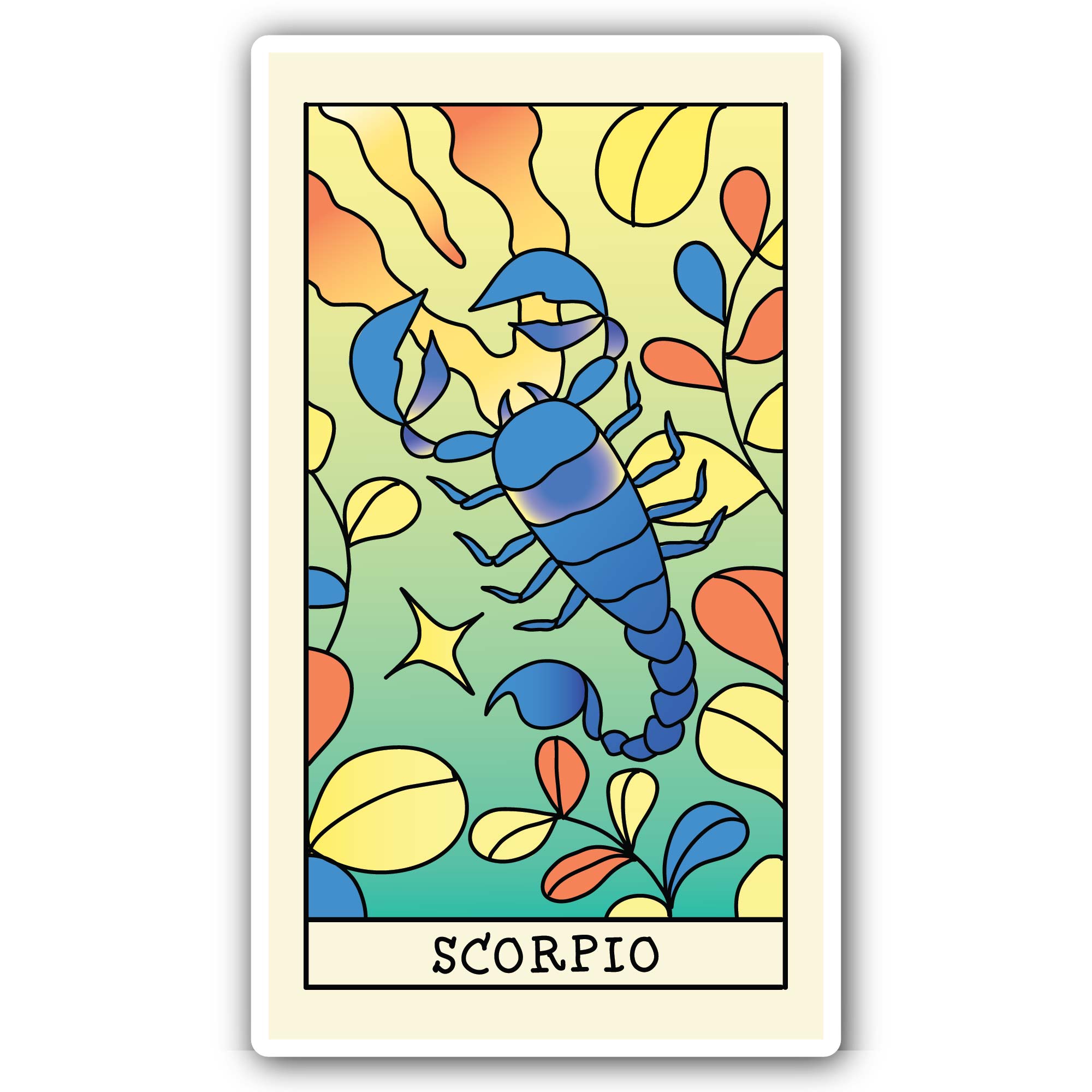 Scorpio Zodiac Sticker, Waterproof Vinyl Decal Sticker Indoor Or Outdoor 2 (Pieces) 3" and 5"