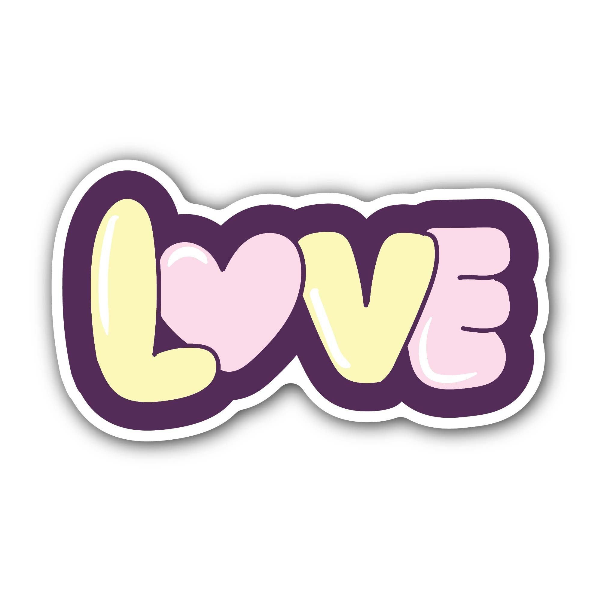 Love Text Sticker, Waterproof Vinyl Decal Sticker Indoor Or Outdoor 2 (Pieces) 3" and 5"