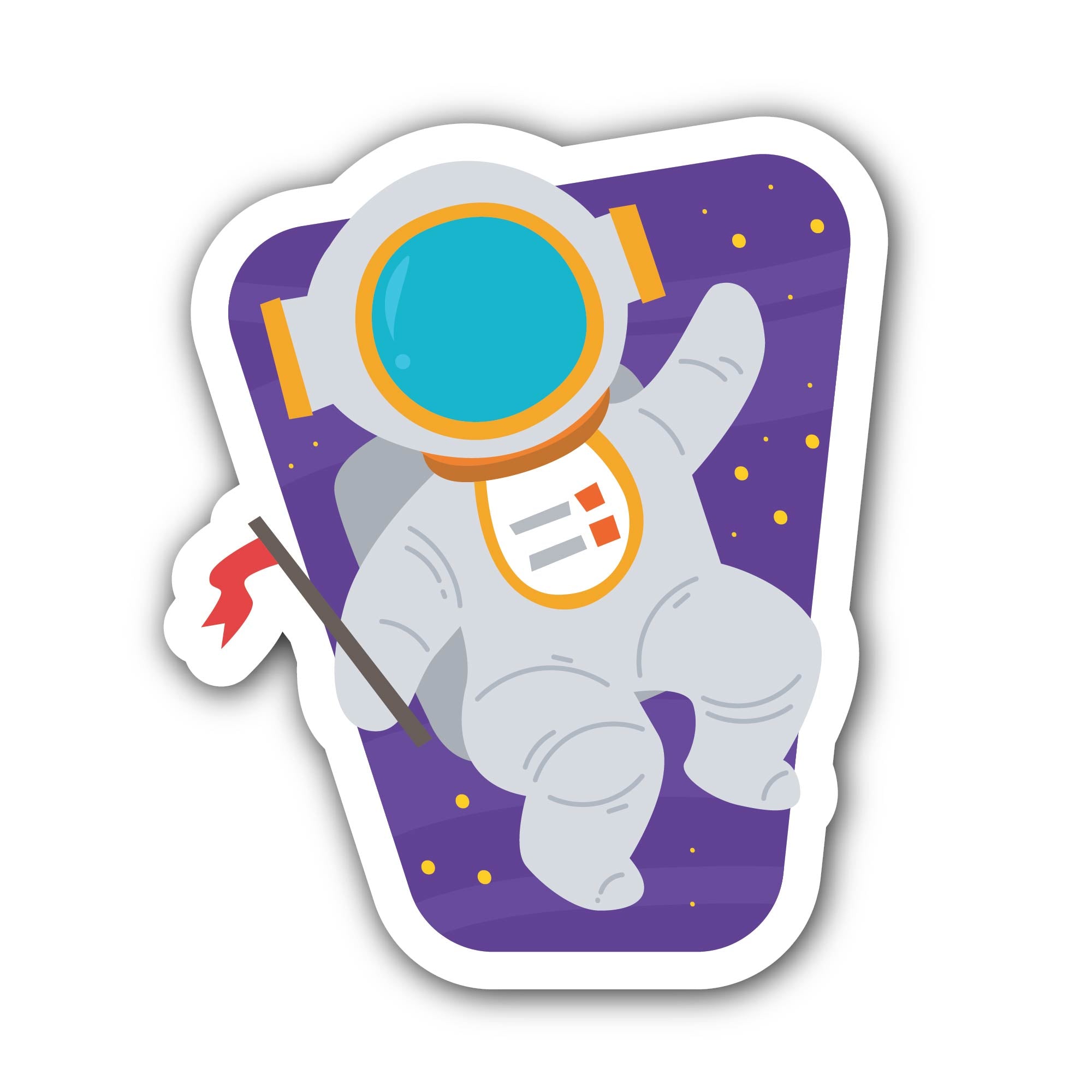 Astronaut Sticker, Waterproof Vinyl Decal Sticker Indoor Or Outdoor 2 (Pieces) 3" and 5"